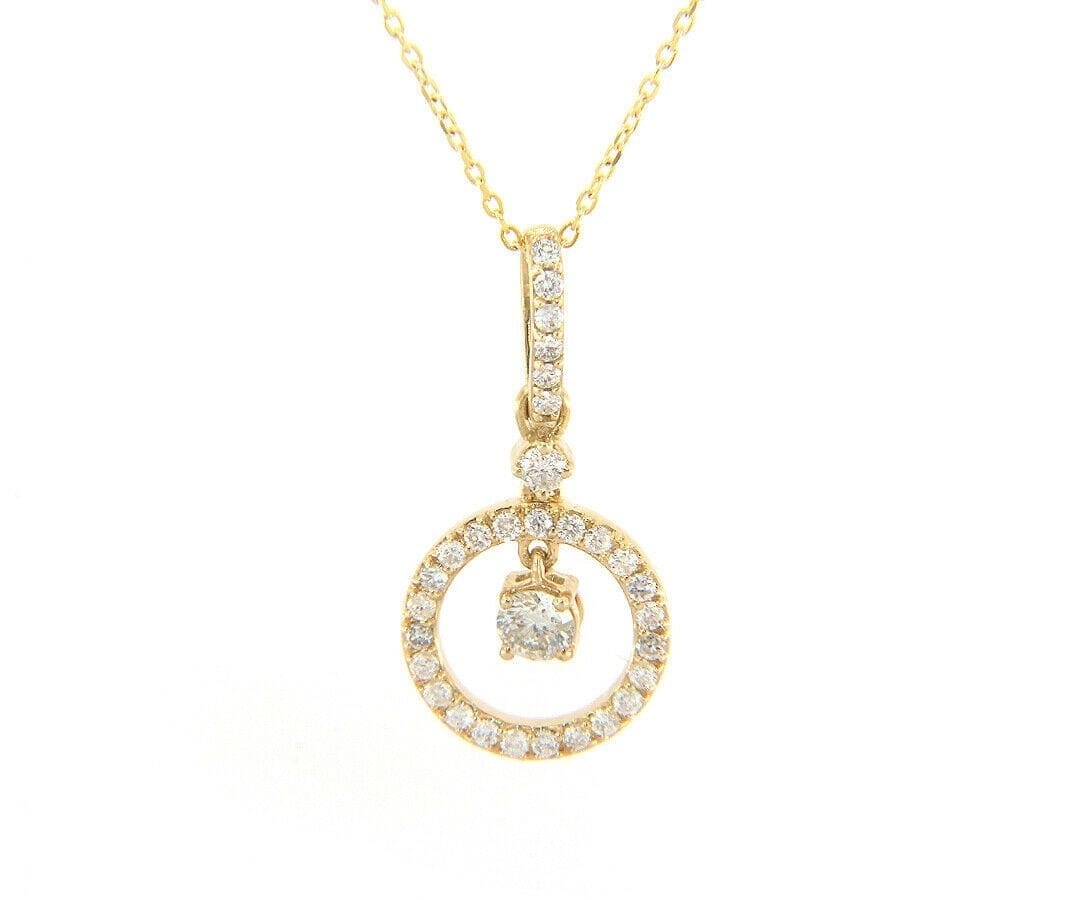 Diamond New 0.33ctw Diamond Halo Pendant Necklace in 14kt