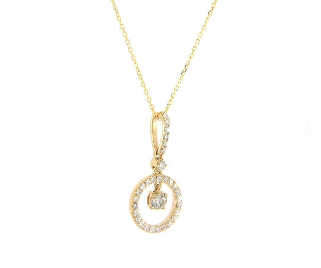 Diamond New 0.33ctw Diamond Halo Pendant Necklace in 14kt