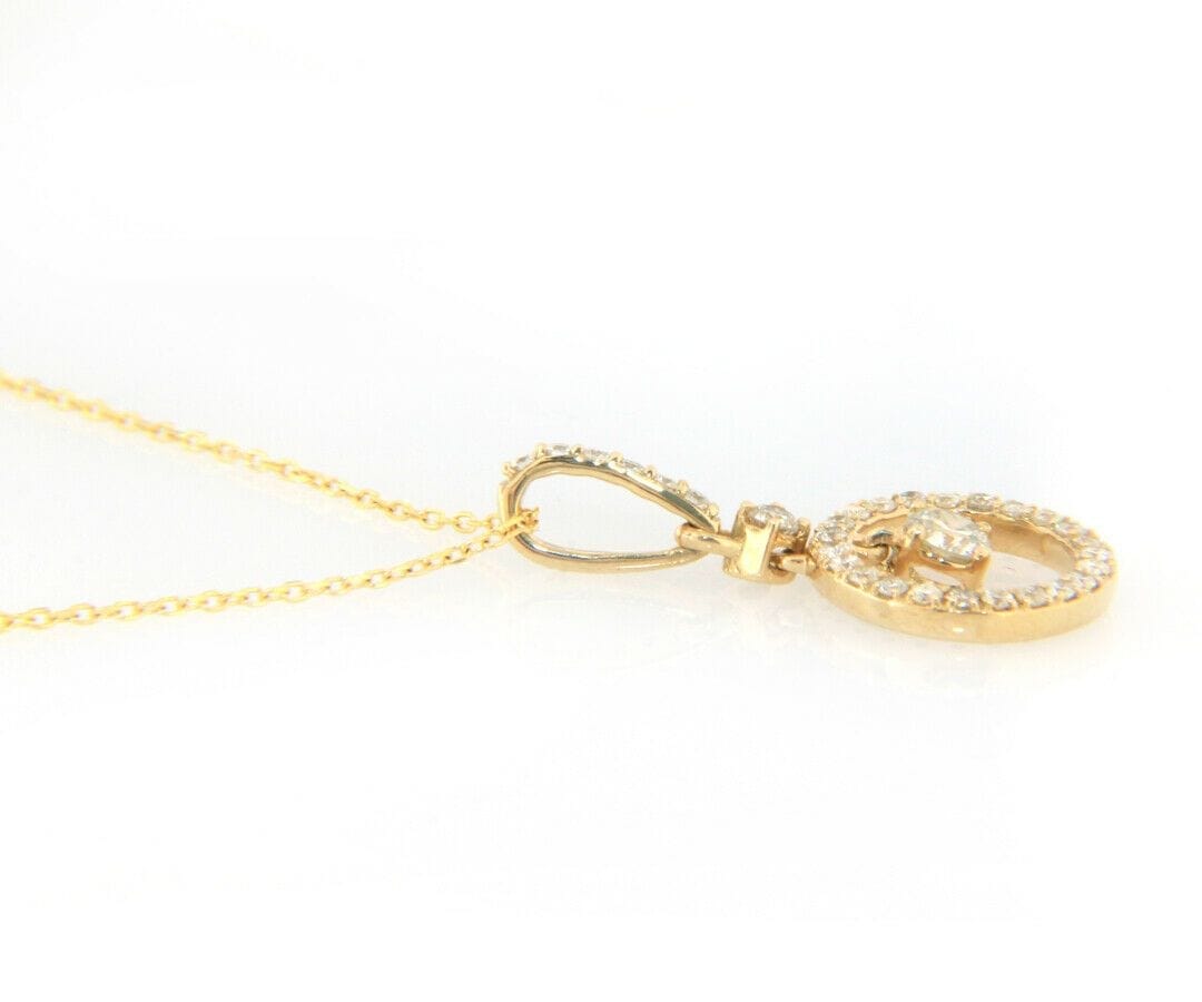Diamond New 0.33ctw Diamond Halo Pendant Necklace in 14kt