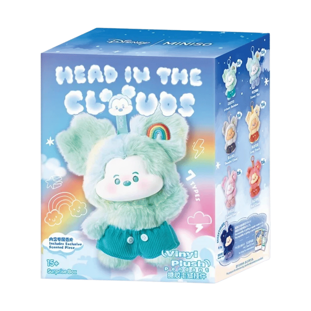 Miniso Disney Mickey Head In Clouds Vinyl Plush Pendant Blind Box
