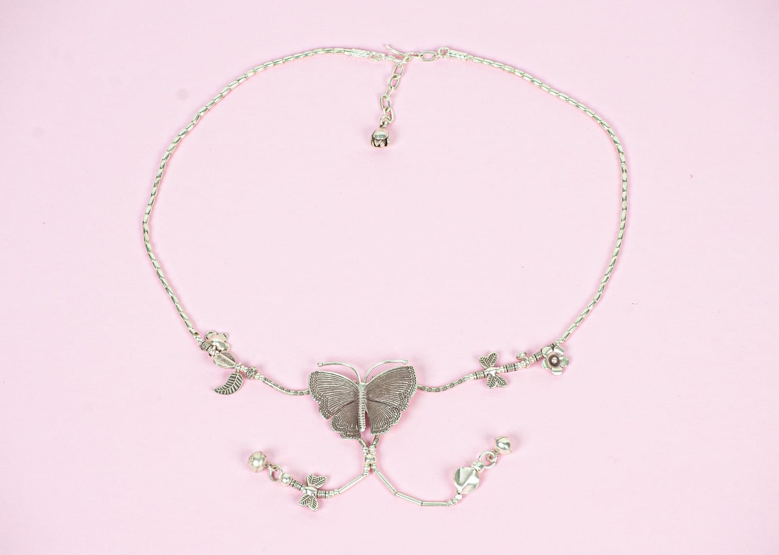 BUTTERFLY 999 Silver Handmade Butterfly Pendant Nature Charms Necklace
