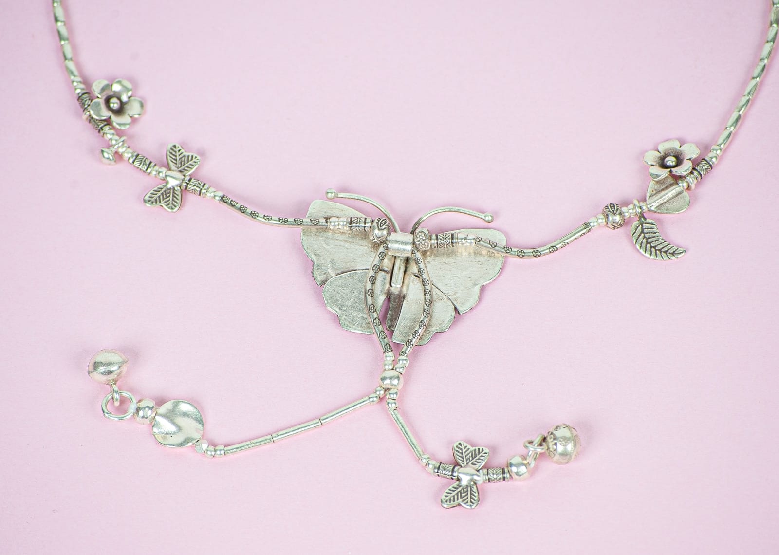 BUTTERFLY 999 Silver Handmade Butterfly Pendant Nature Charms Necklace