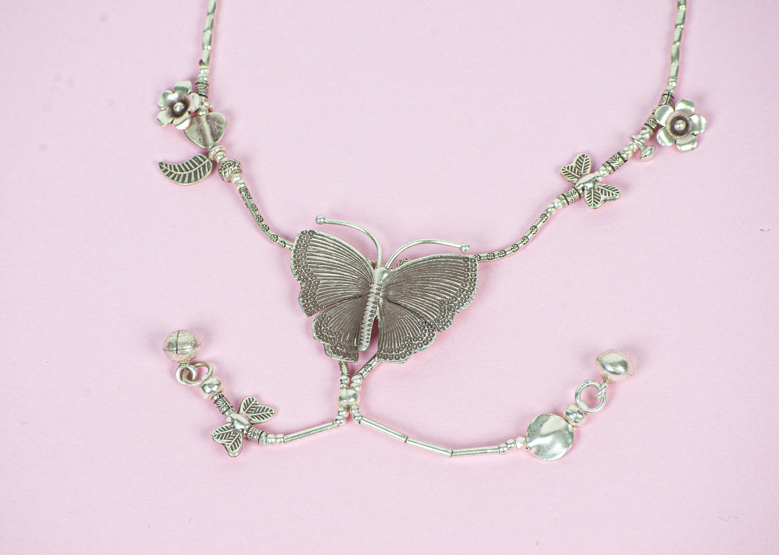 BUTTERFLY 999 Silver Handmade Butterfly Pendant Nature Charms Necklace