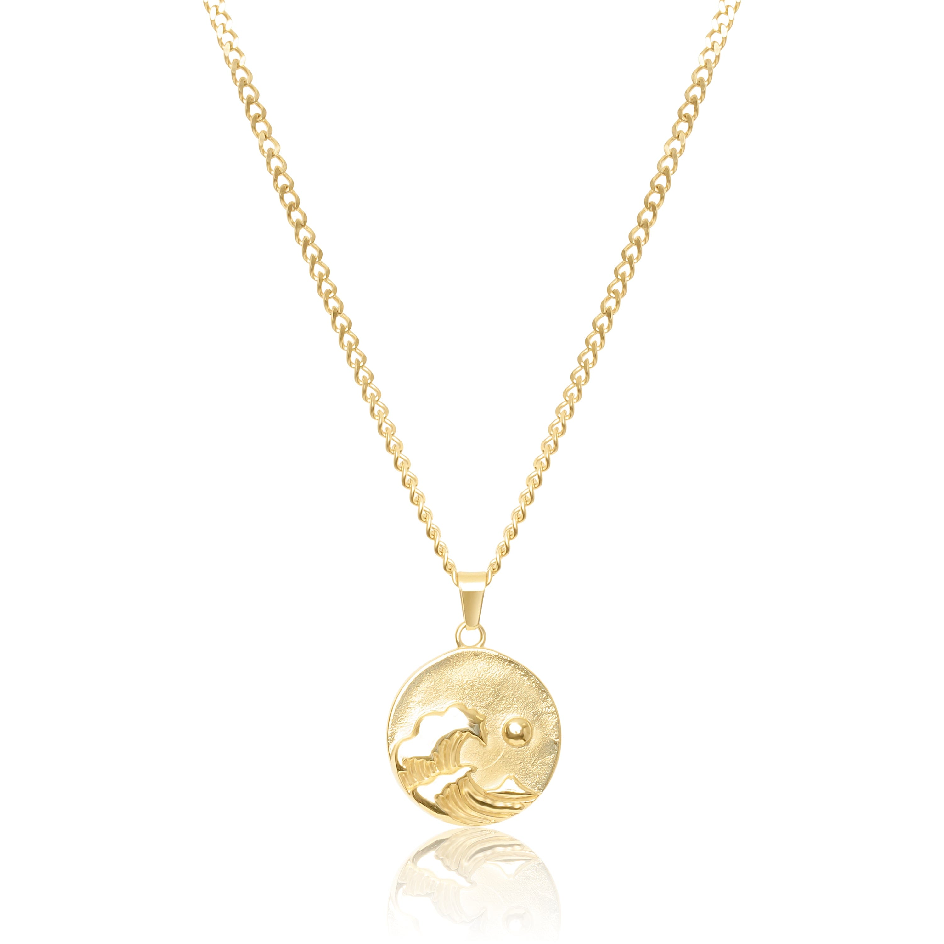 UN:IK Jewellery Waves Pendant Necklace - Silver / Gold