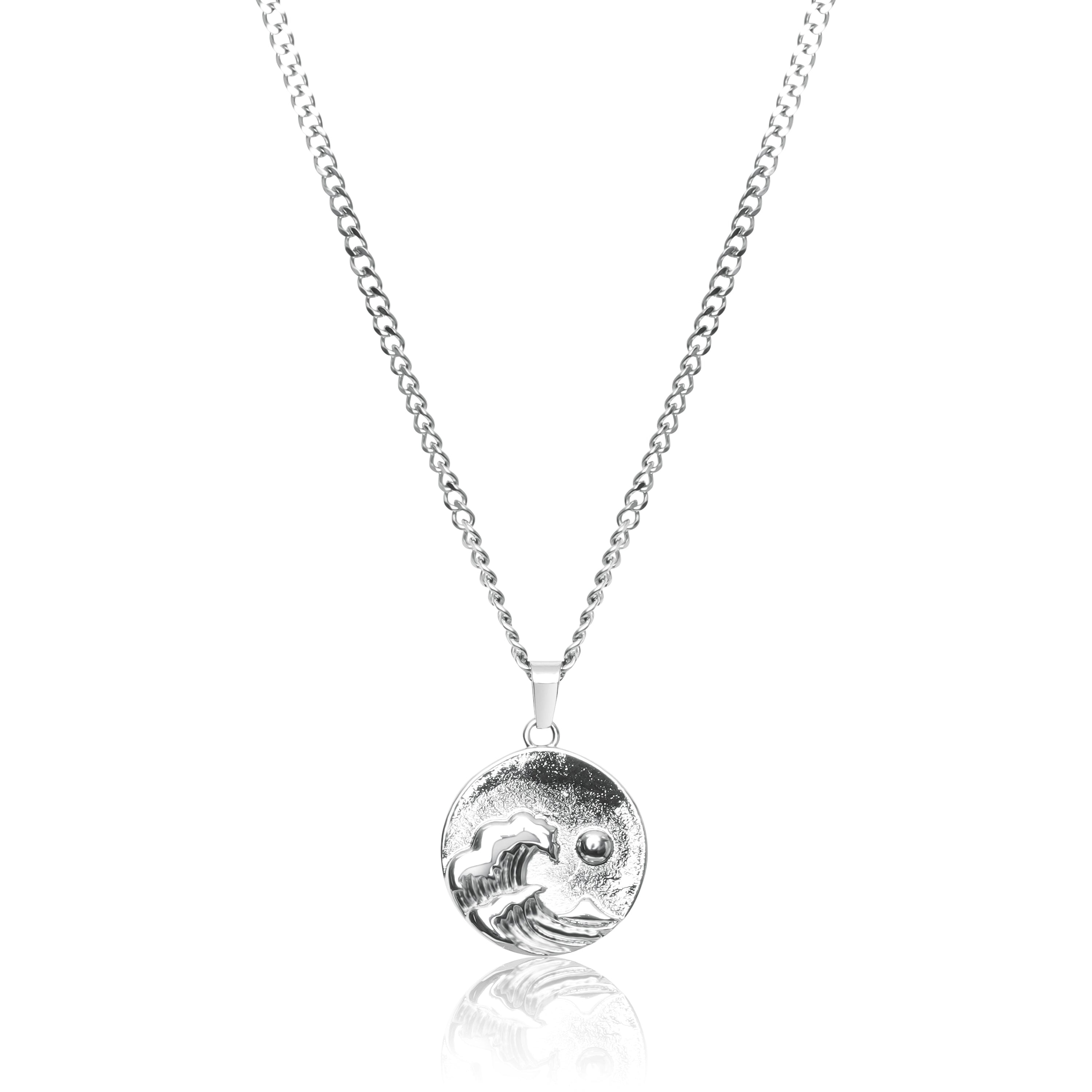 UN:IK Jewellery Waves Pendant Necklace - Silver / Gold