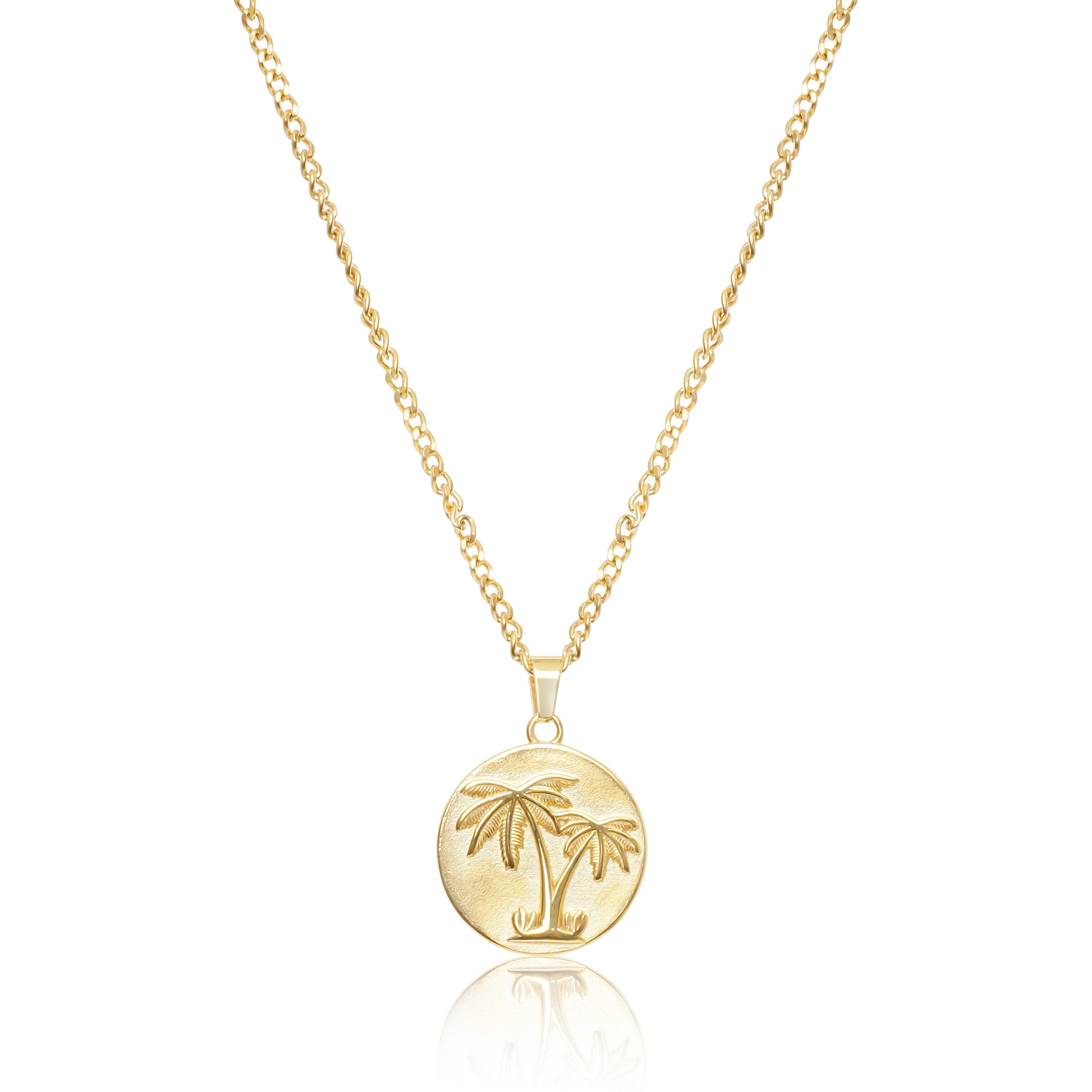UN:IK Jewellery Palms Pendant Necklace - Silver / Gold