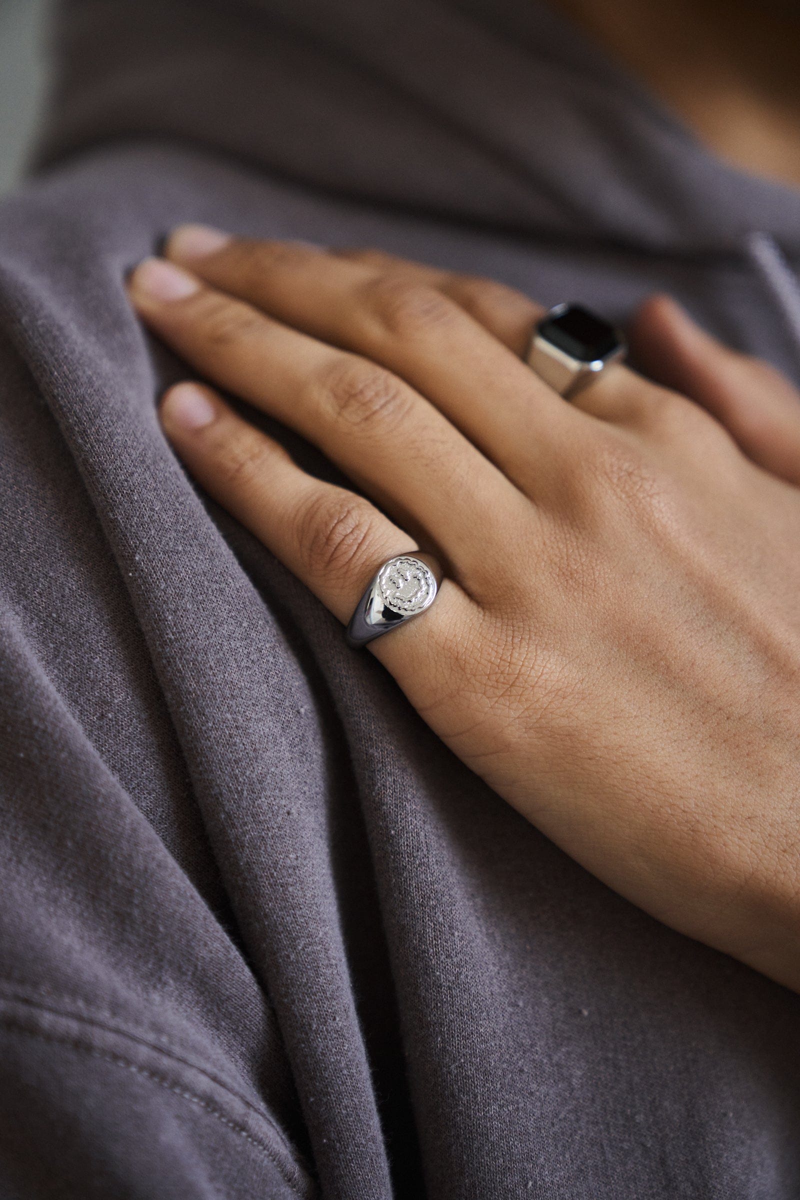 UN:IK Jewellery Trippy Signet Ring - Silver