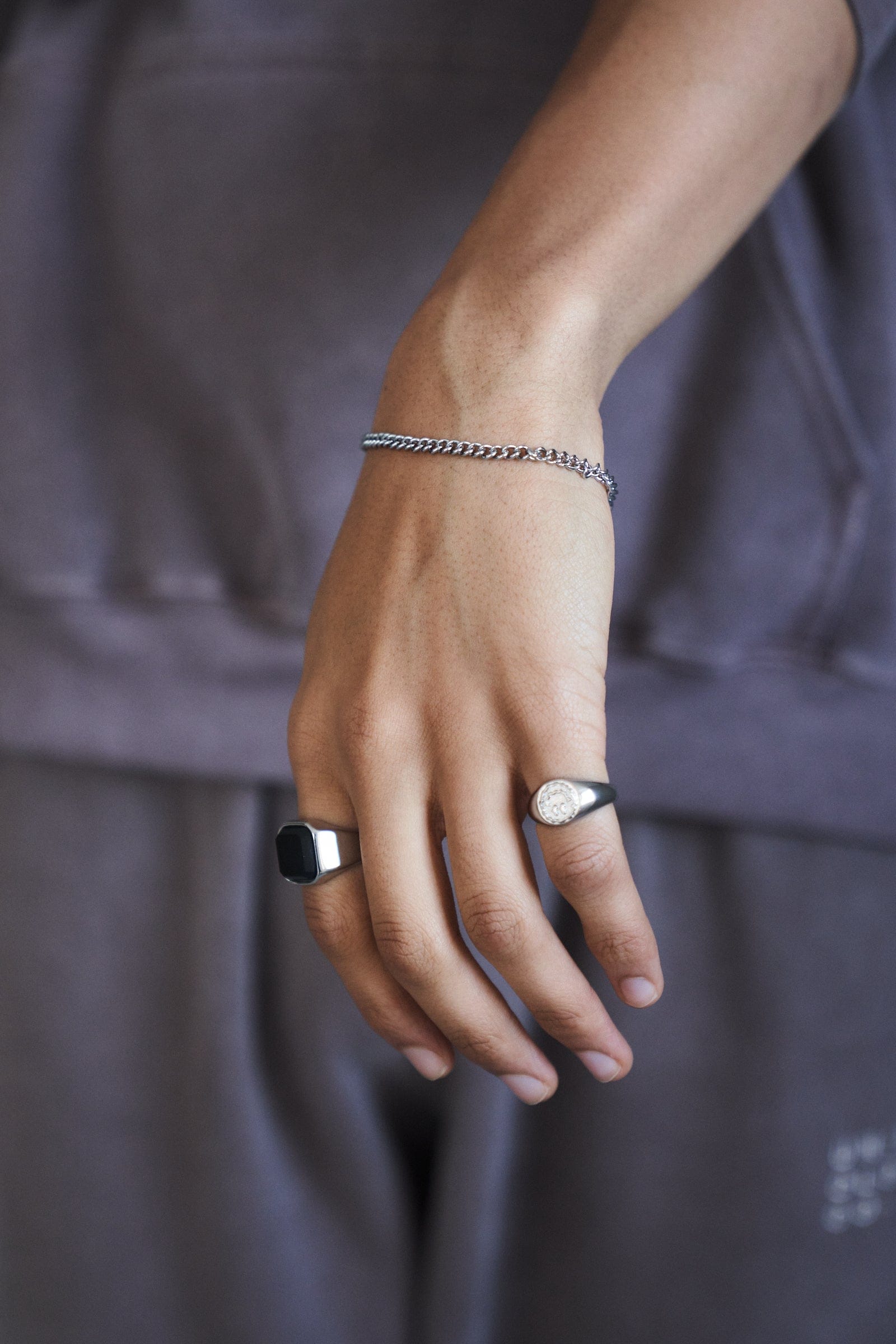 UN:IK Jewellery Trippy Signet Ring - Silver