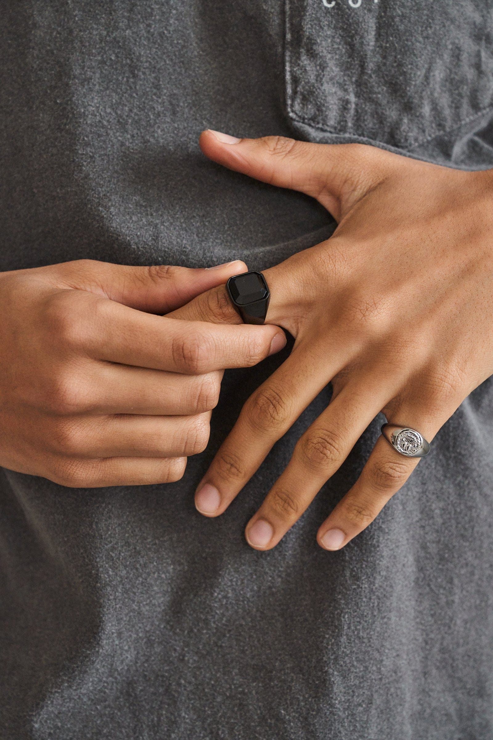 UN:IK Jewellery Trippy Signet Ring - Silver