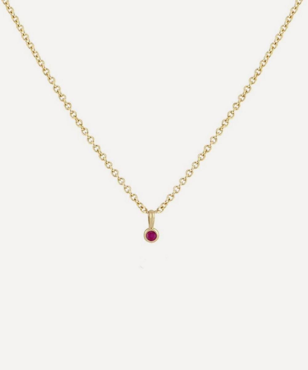 Dinny Hall 9ct Gold Ruby Pip Pendant Necklace