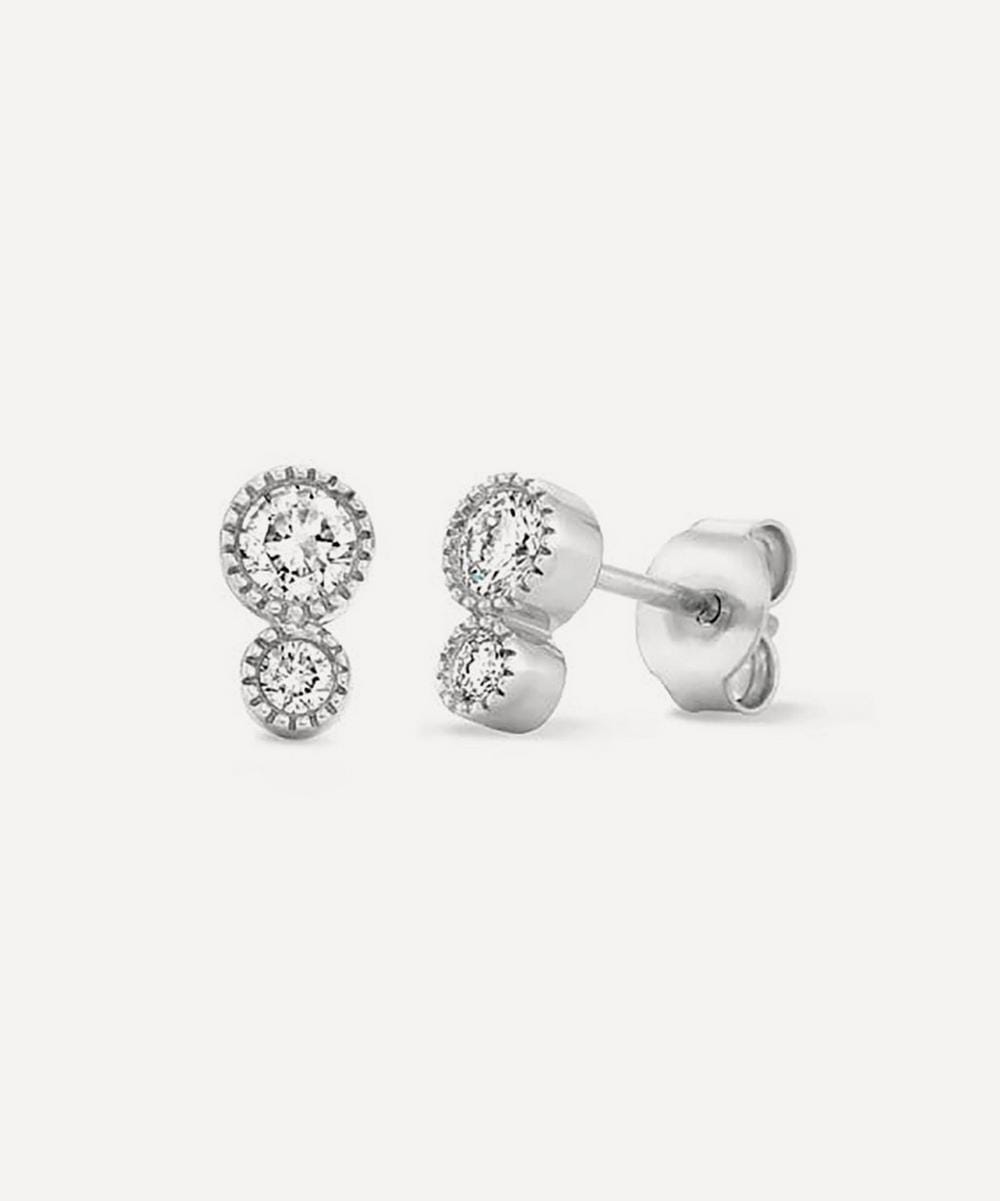 Dinny Hall 9ct White Gold Lab Grown Diamond Duo Stud Earrings