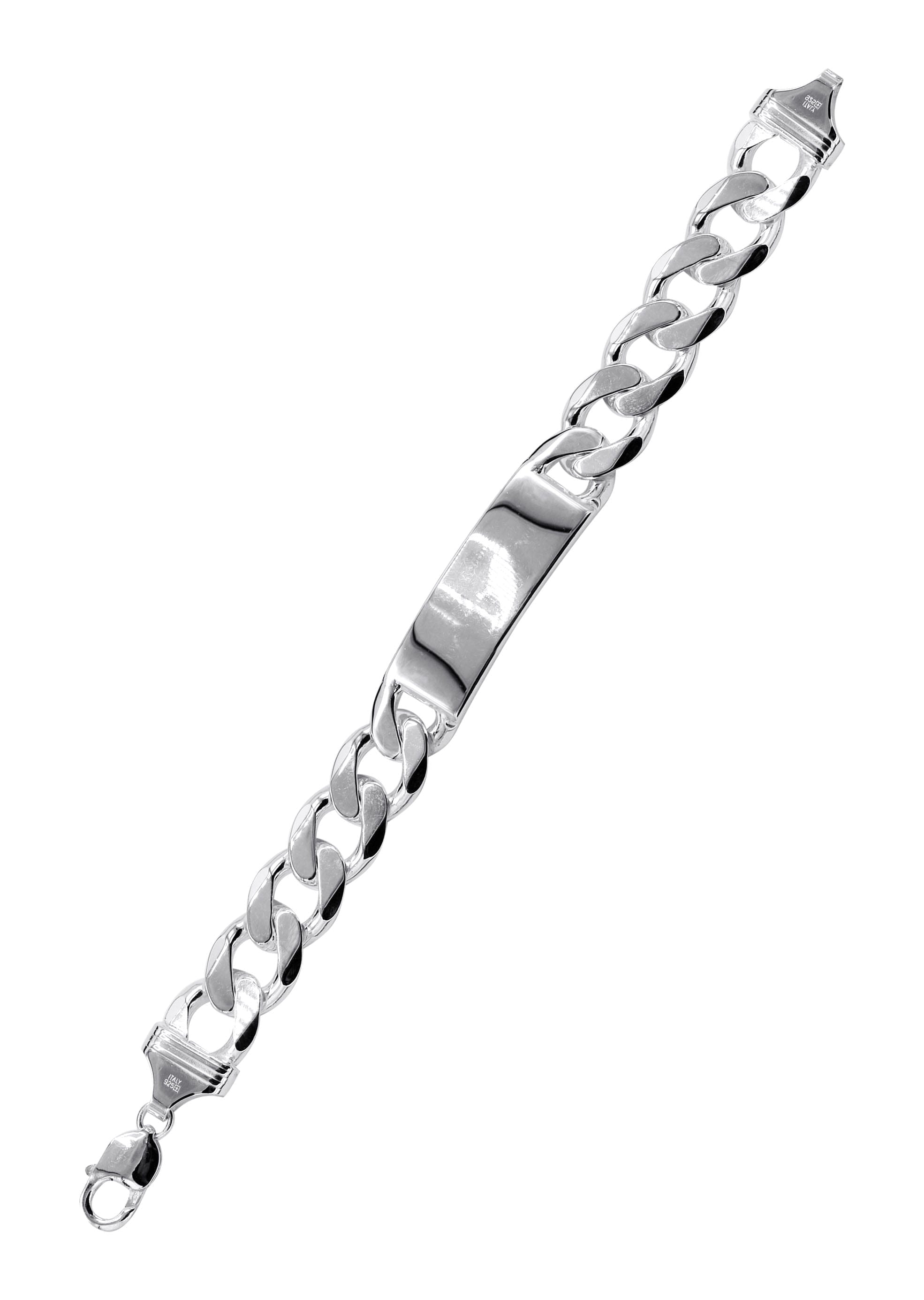 Manufacturer 43 Silver White ID Cuban Bracelet