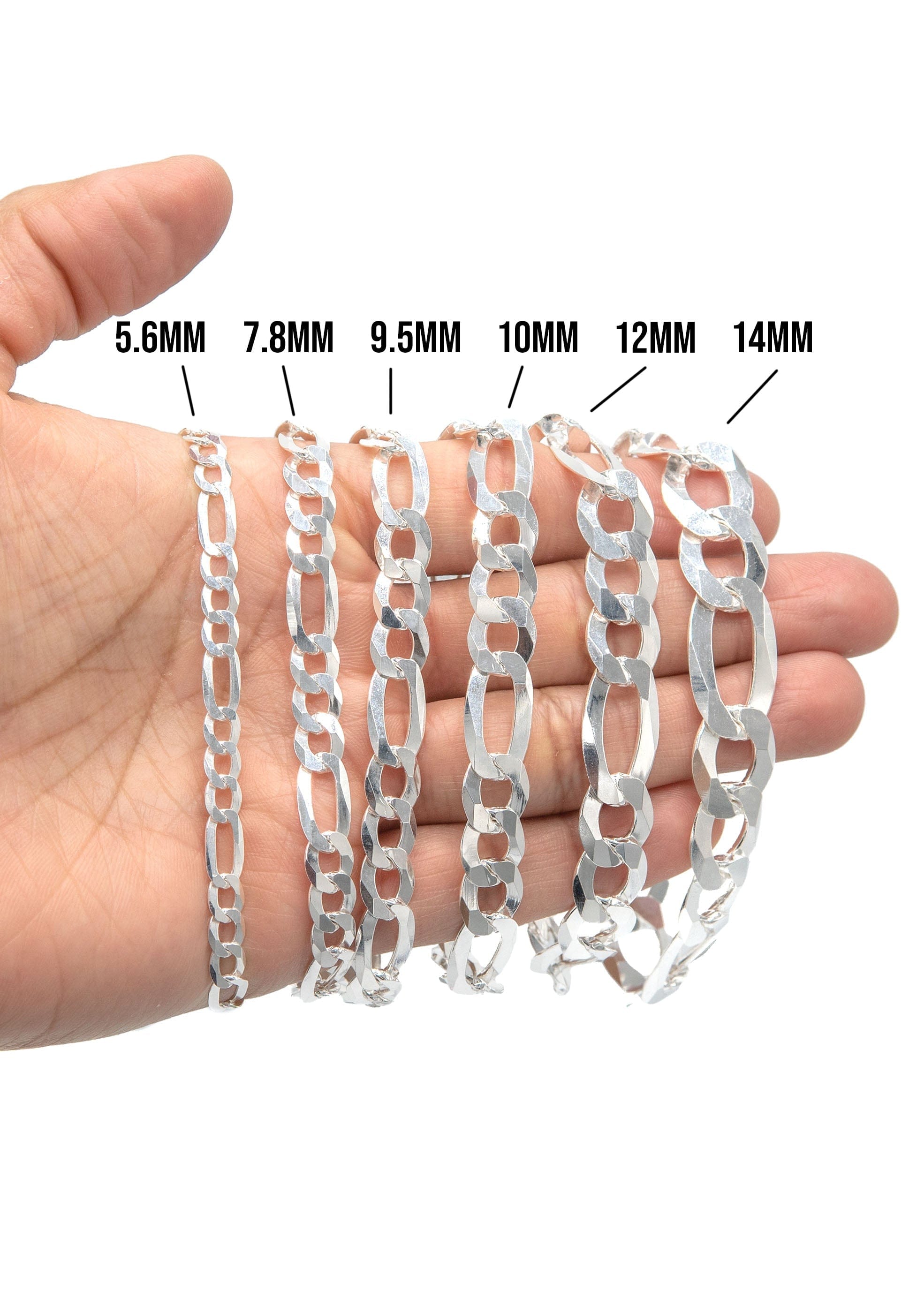 Manufacturer 43 Silver White Figaro Bracelet