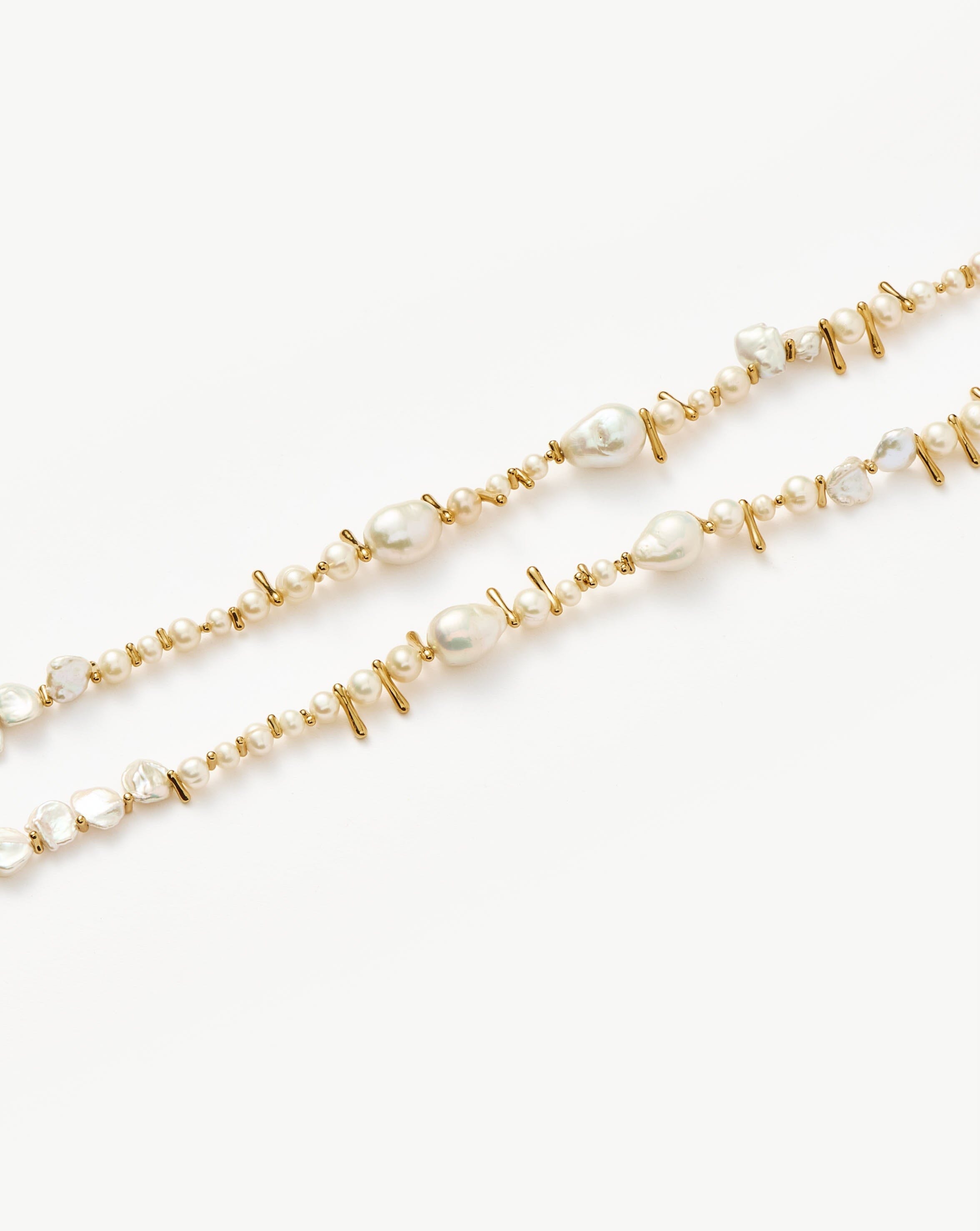 Pearl Mixed Pearl Statement Beaded Bracelet | 18ct Gold Plated/Pearl