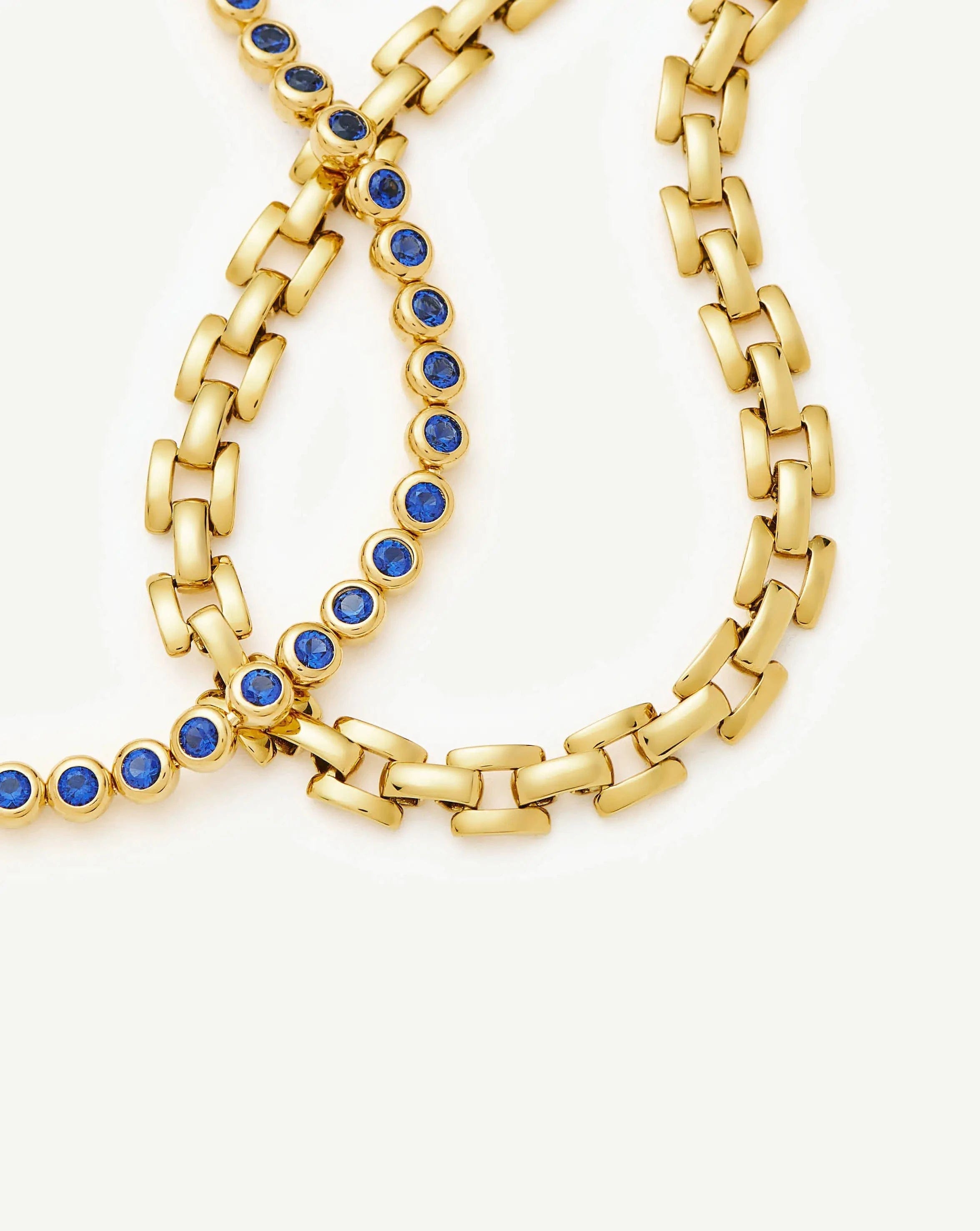 Blue The Forever Timeless Bracelet Set | 18ct Gold Plated/18ct Gold Vermeil/Sapphire Blue Nano - crystal