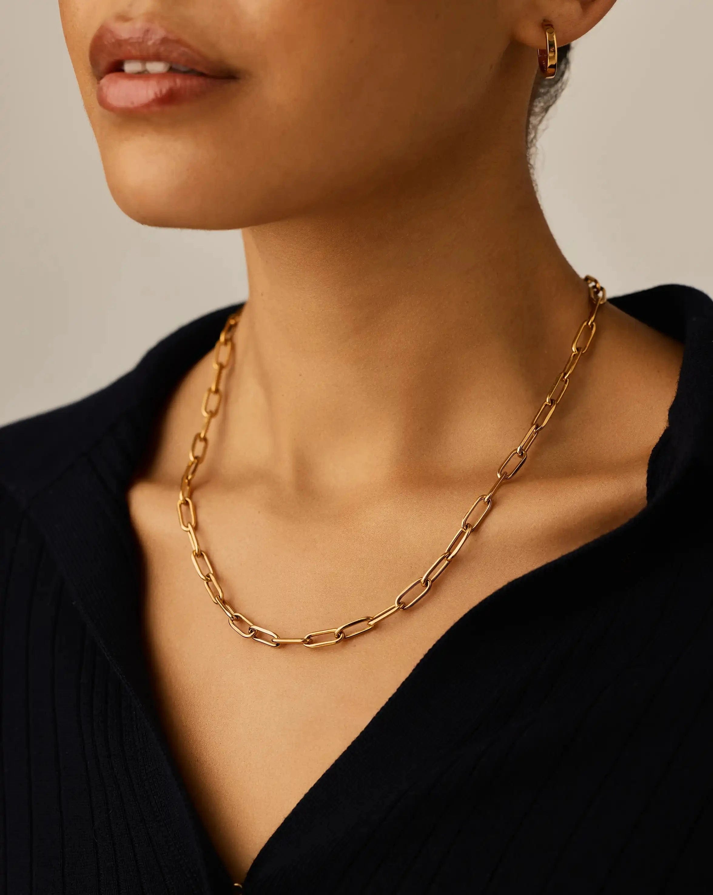 Classic Paperclip Chain Necklace | 18ct Gold Plated