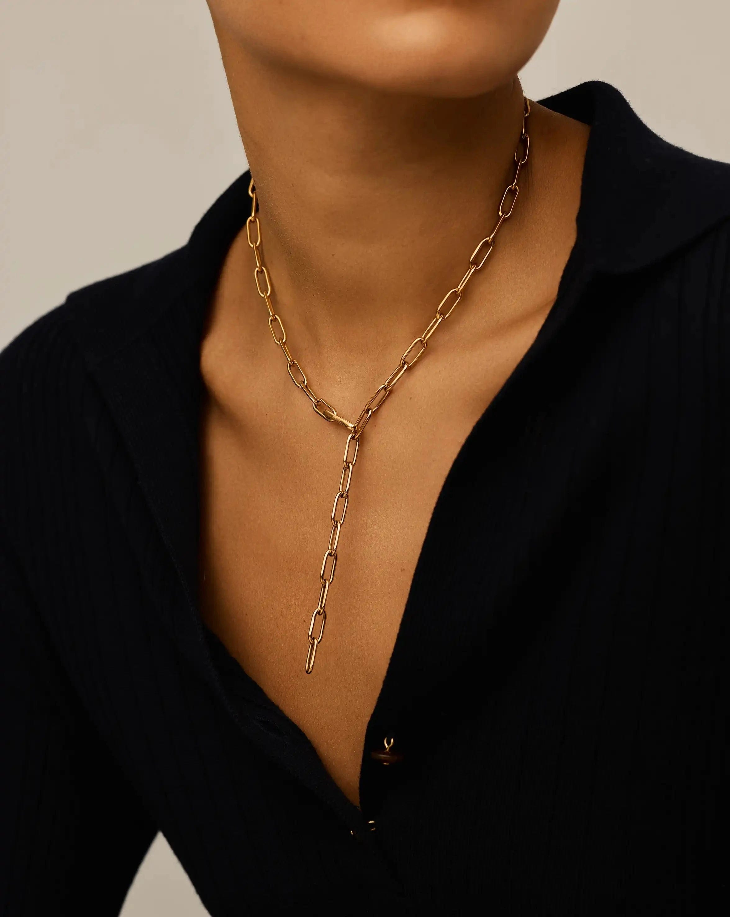 Classic Paperclip Chain Necklace | 18ct Gold Plated