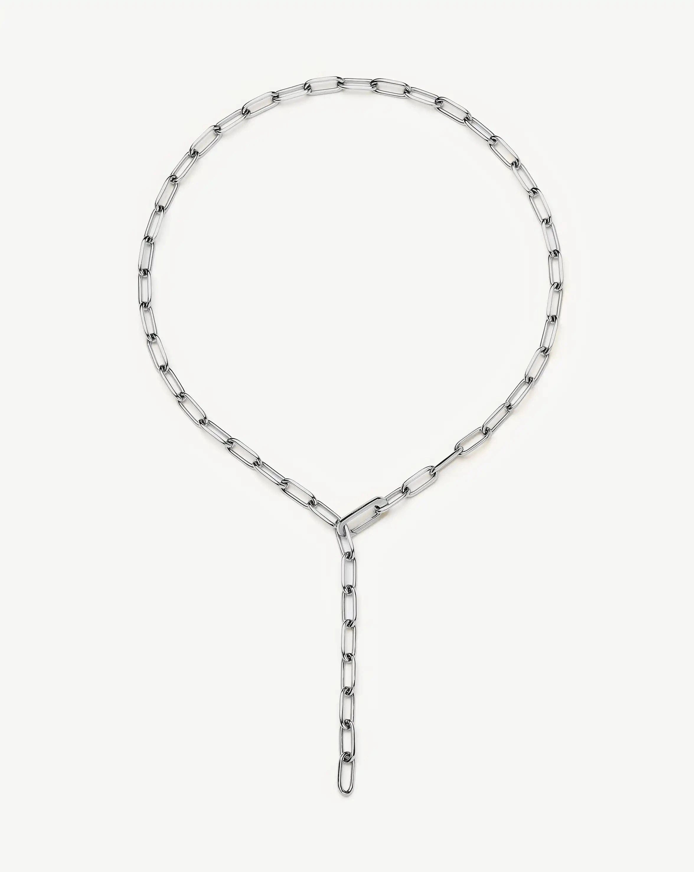 Classic Paperclip Chain Necklace | Platinum Plated