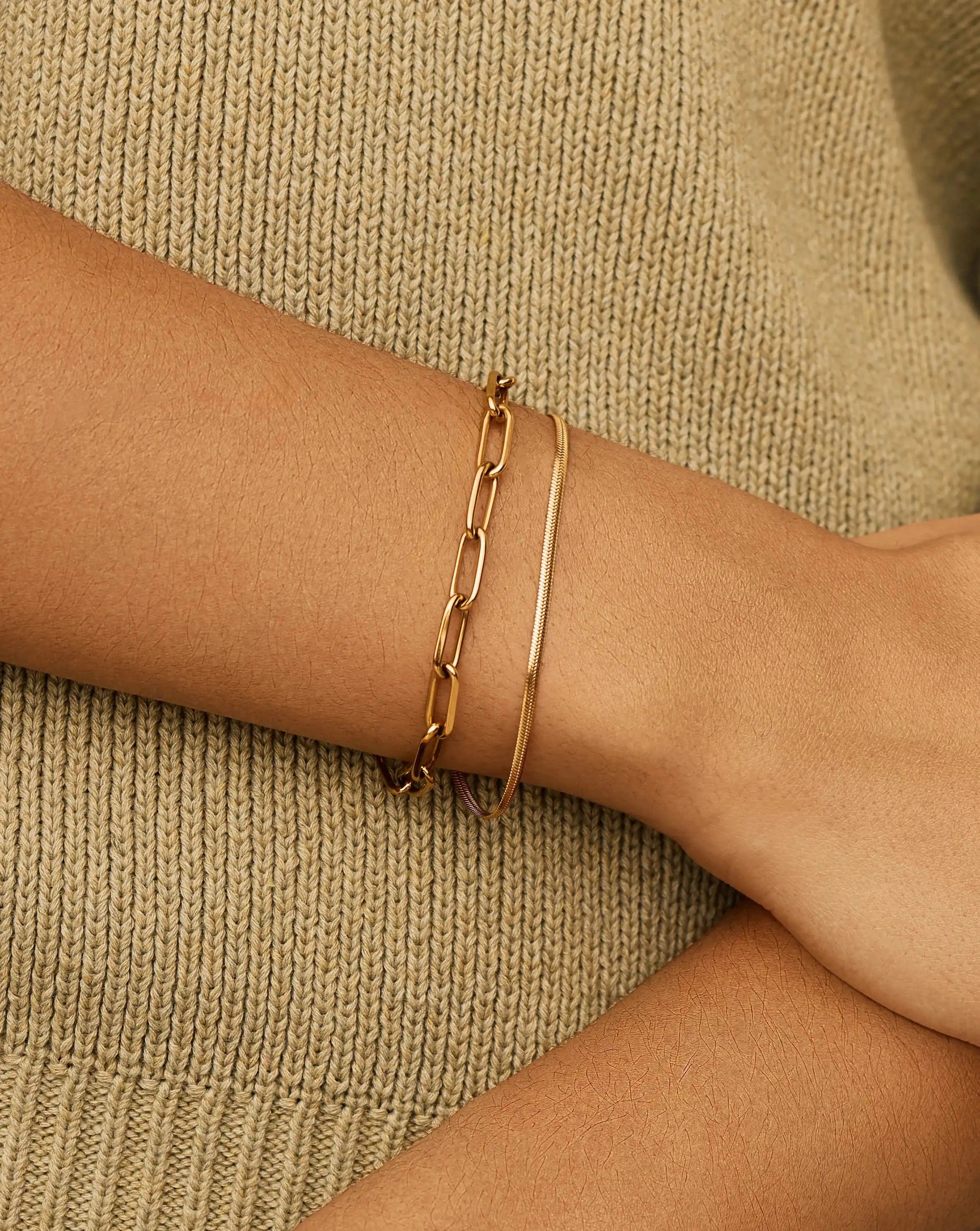 Classic Paperclip Chain Bracelet | 18ct Gold Plated
