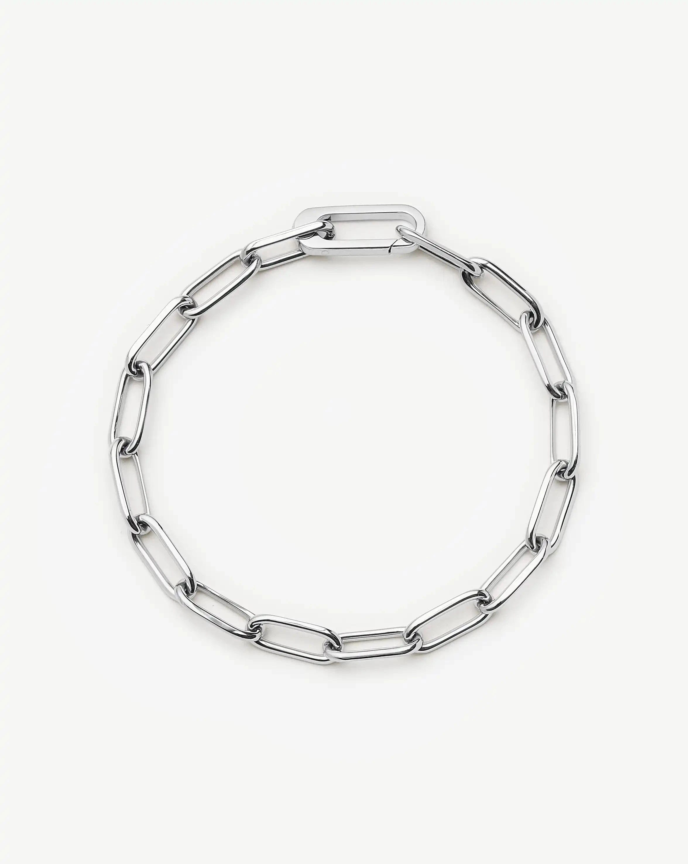 Classic Paperclip Chain Bracelet | Platinum Plated
