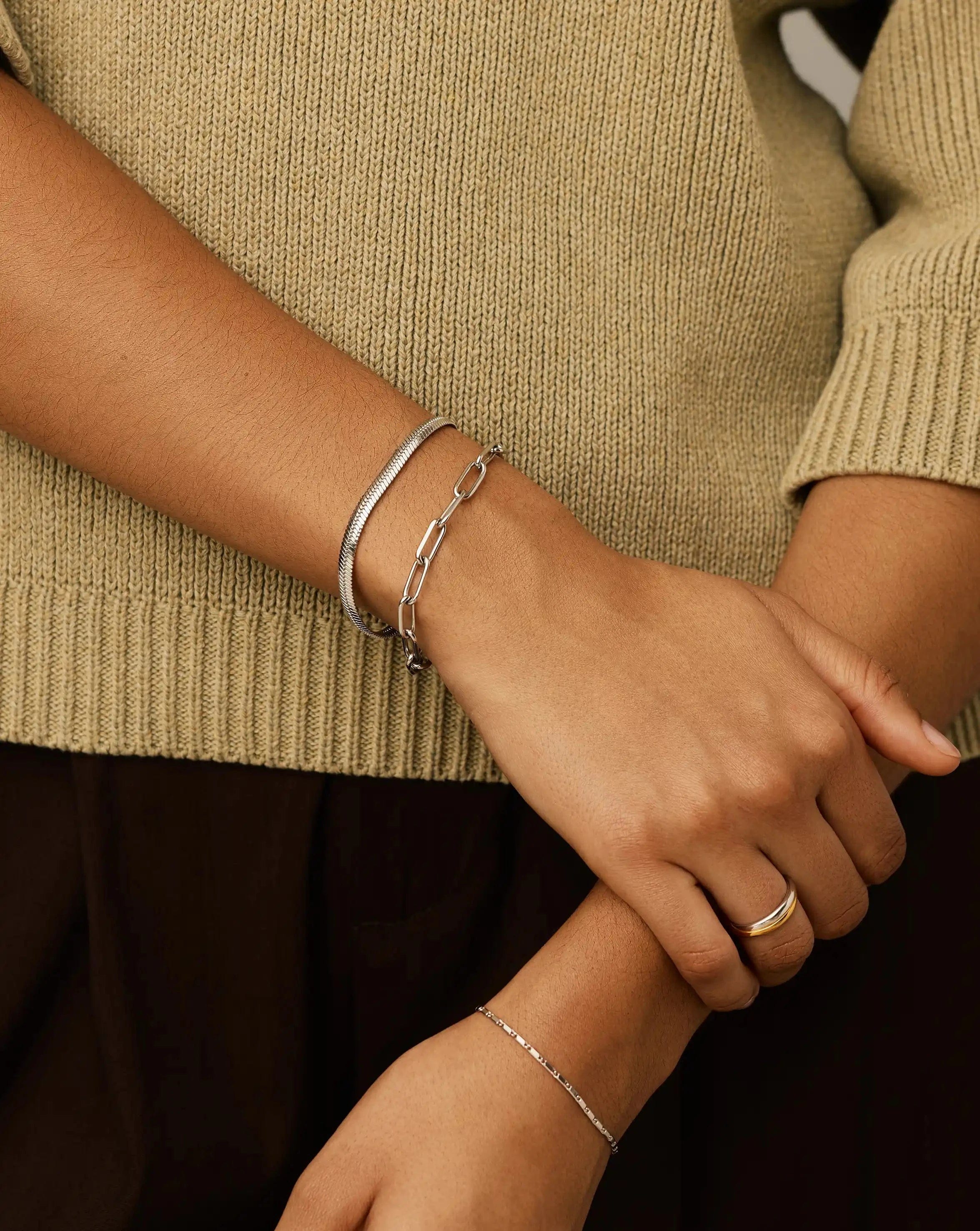 Classic Paperclip Chain Bracelet | Platinum Plated
