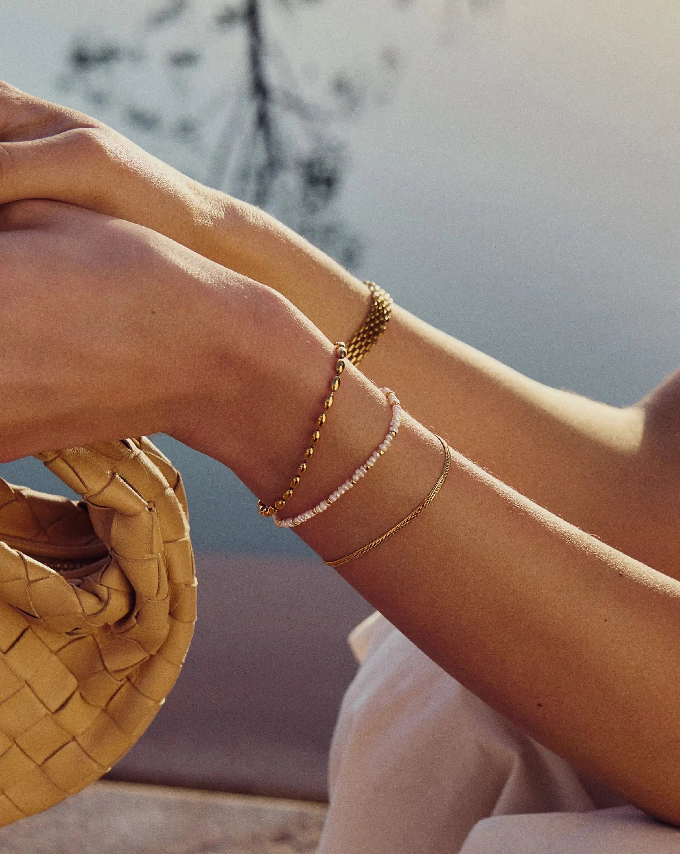 Pearl Micro Pearl Beaded Bracelet | 18ct Gold Plated/Pearl