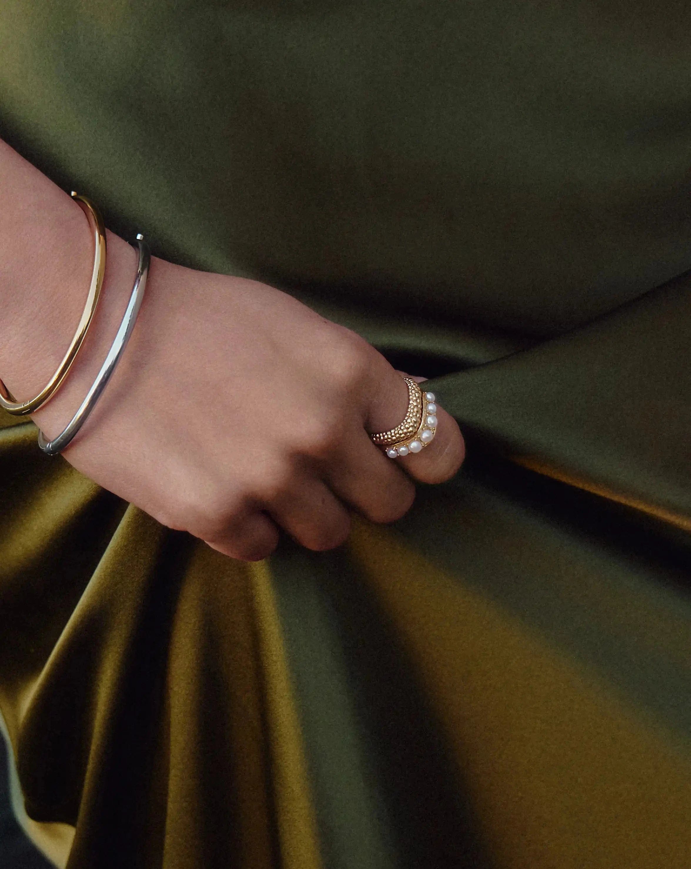 Pearl The Pearl - fect Stacking Ring Set | 18ct Gold Plated/Pearl