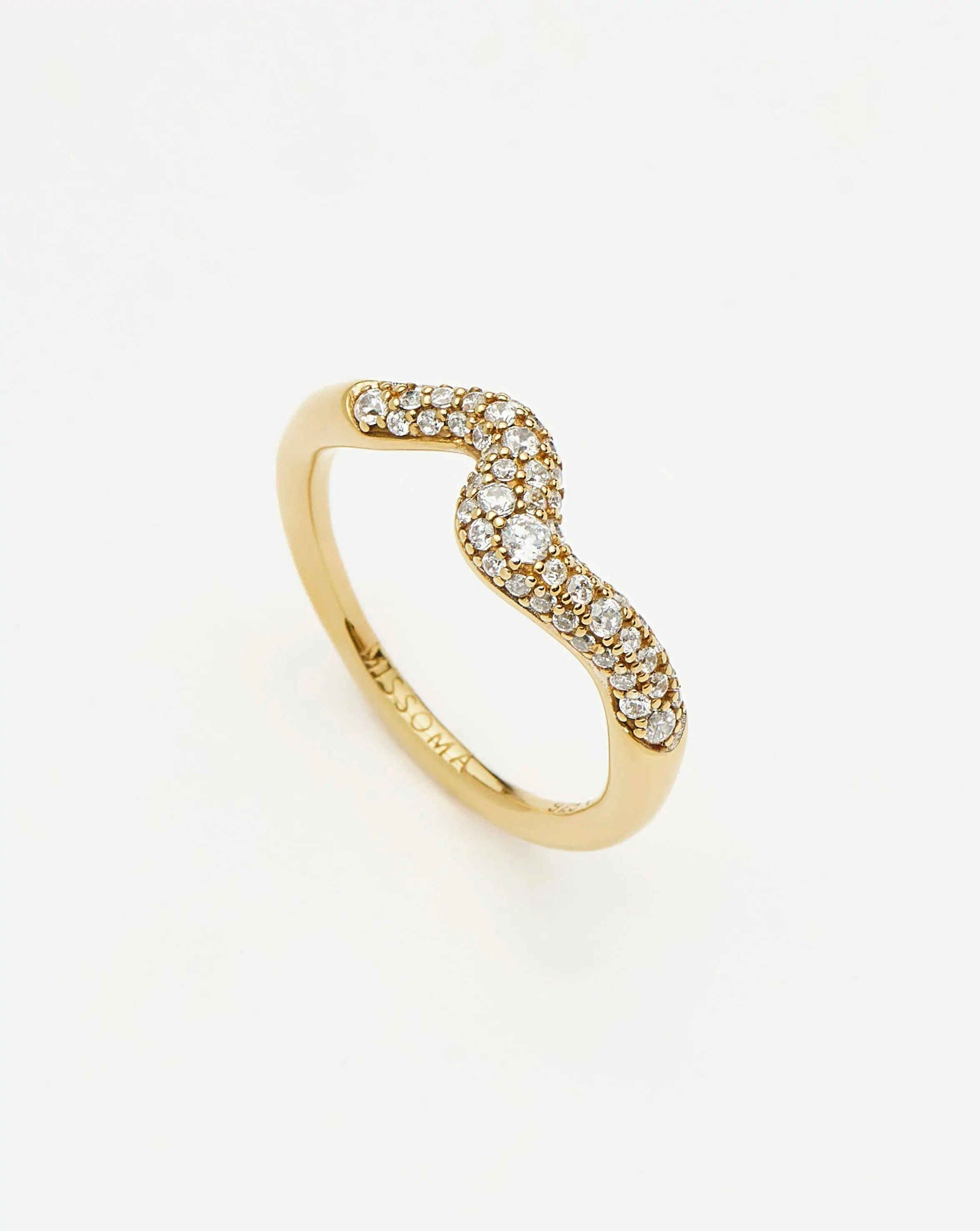 RING Molten Snow Stacking Ring | 18ct Gold Vermeil/Cubic Zirconia