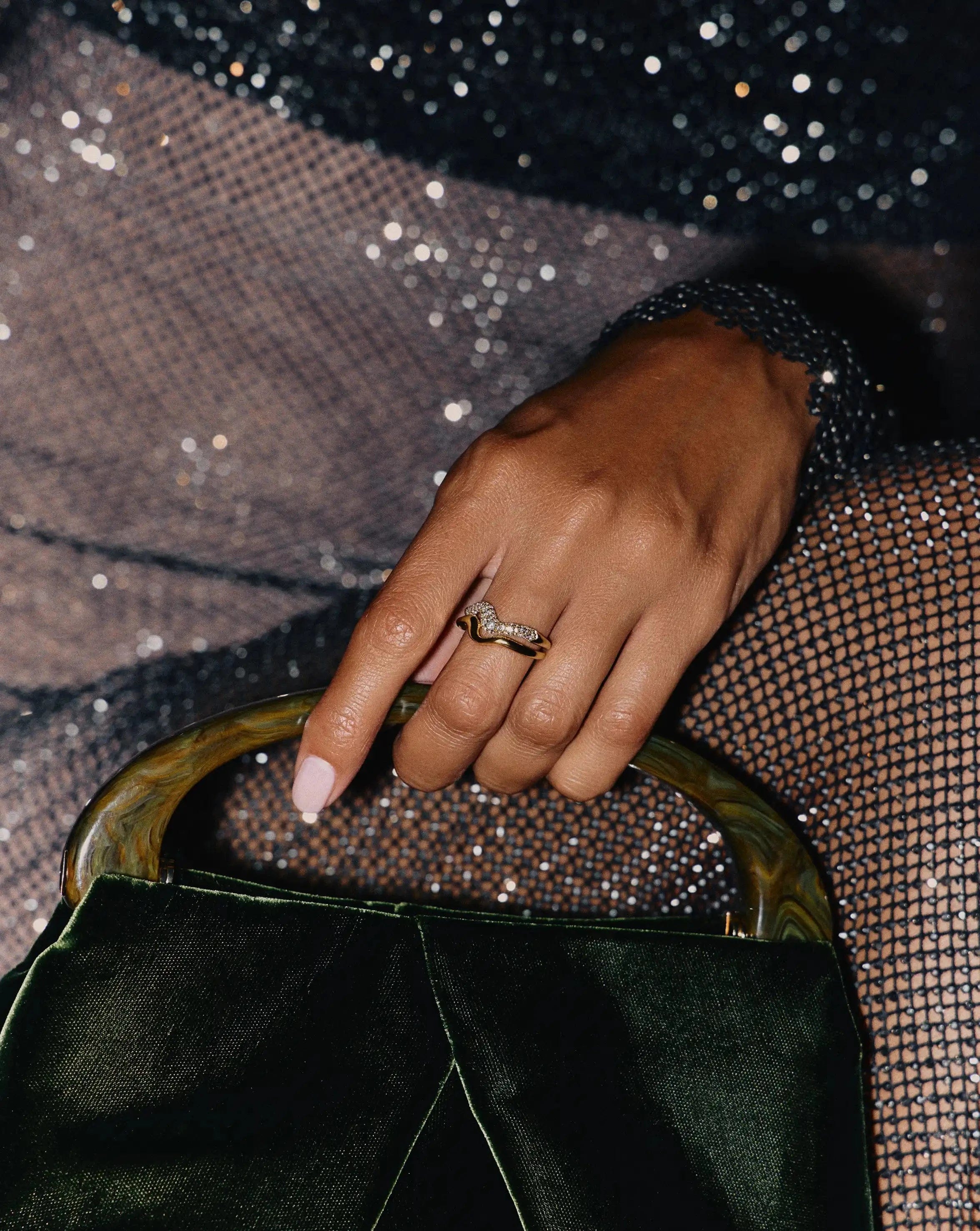 RING Molten Snow Stacking Ring | 18ct Gold Vermeil/Cubic Zirconia
