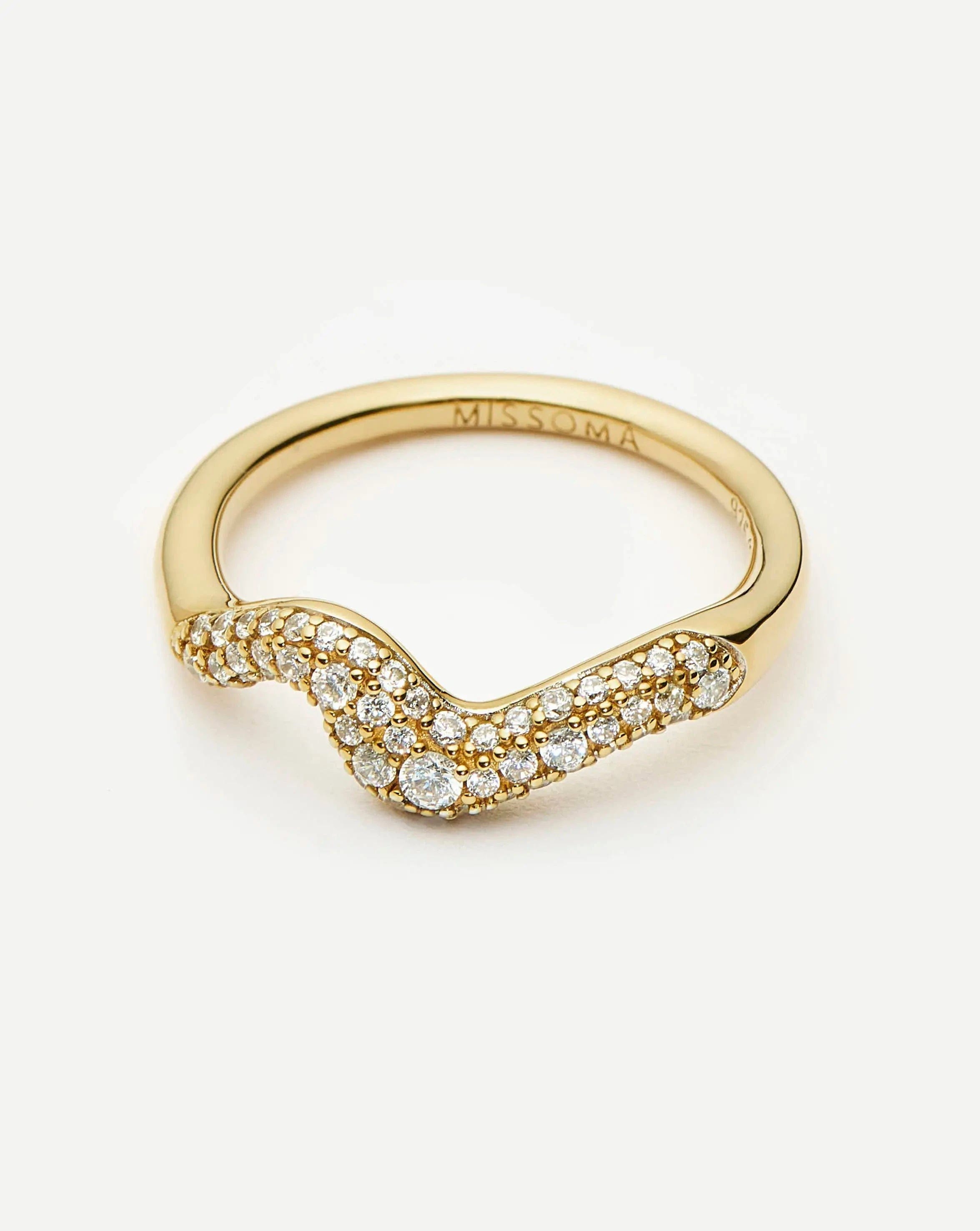 RING Molten Snow Stacking Ring | 18ct Gold Vermeil/Cubic Zirconia