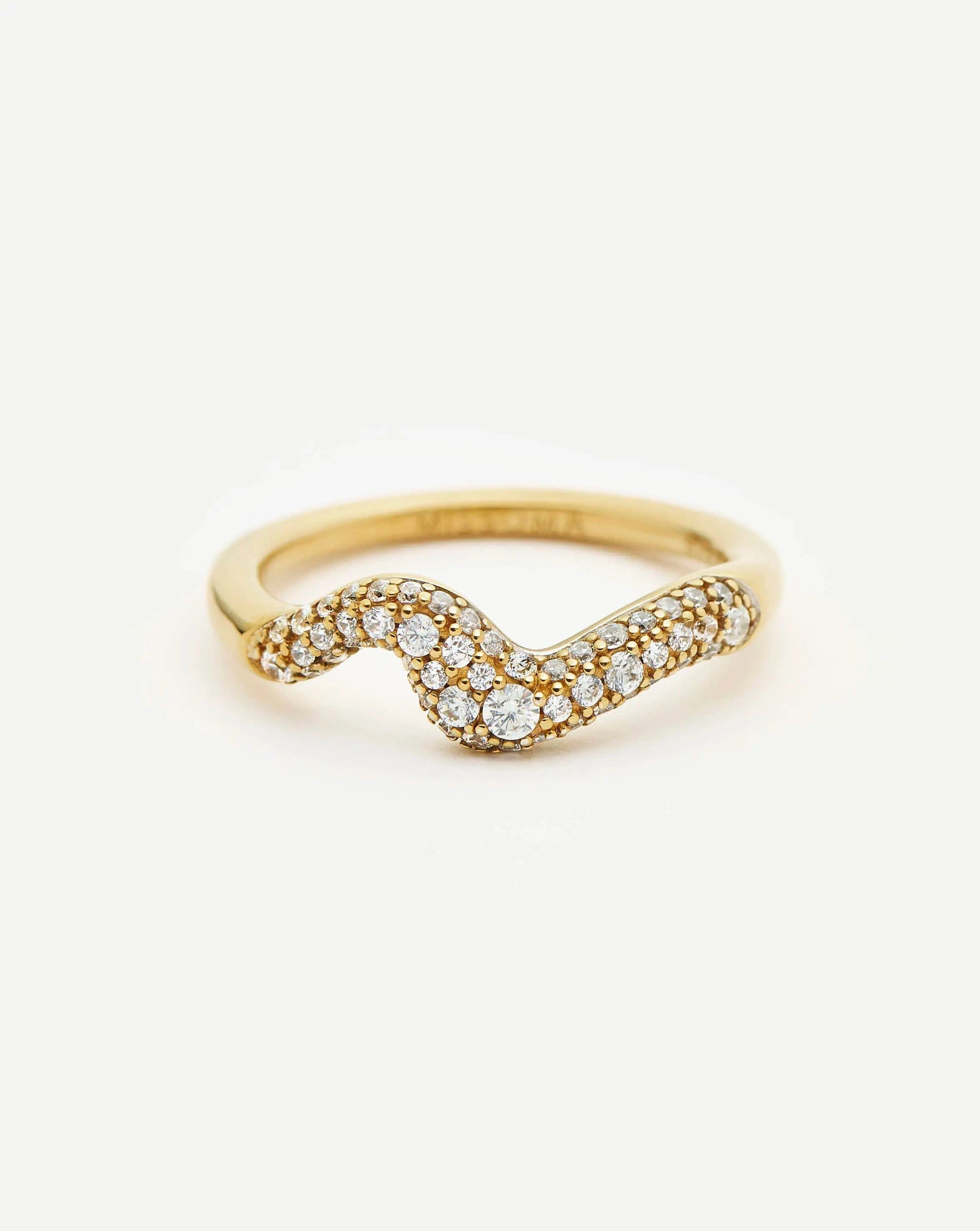 RING Molten Snow Stacking Ring | 18ct Gold Vermeil/Cubic Zirconia