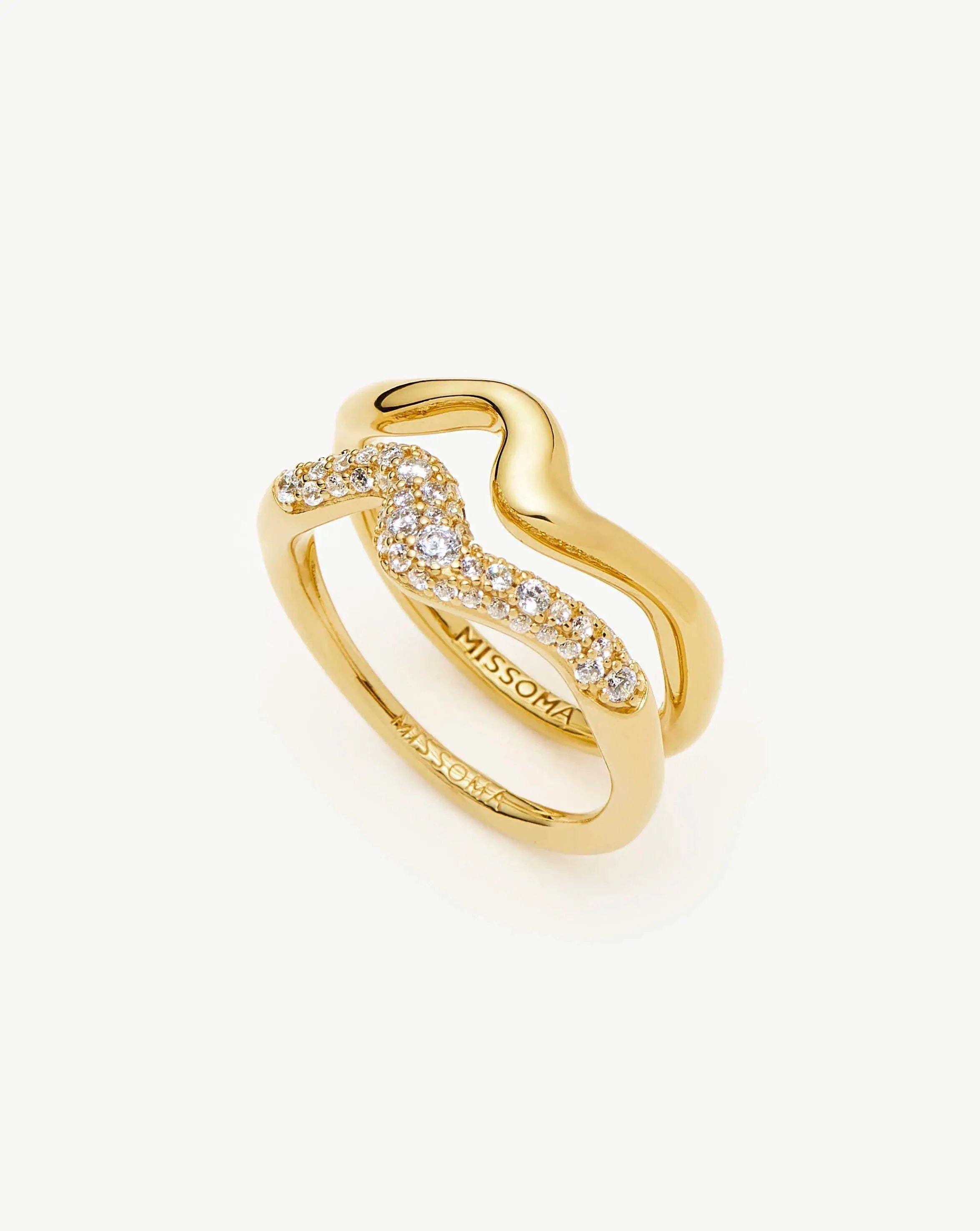 RING The Day - to - Night Ring Set | 18ct Gold Vermeil/Cubic Zirconia