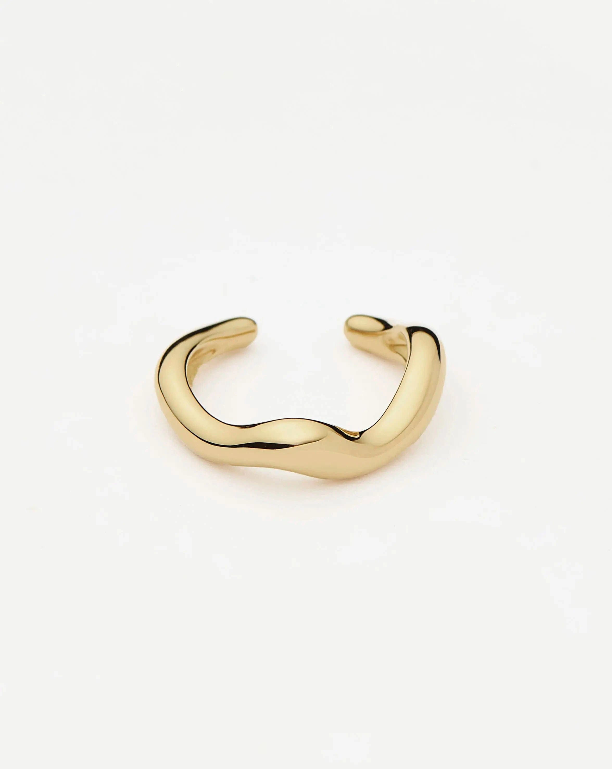 !SOLID Molten Snow Solid Gold Ear Cuff | 14ct Solid Gold