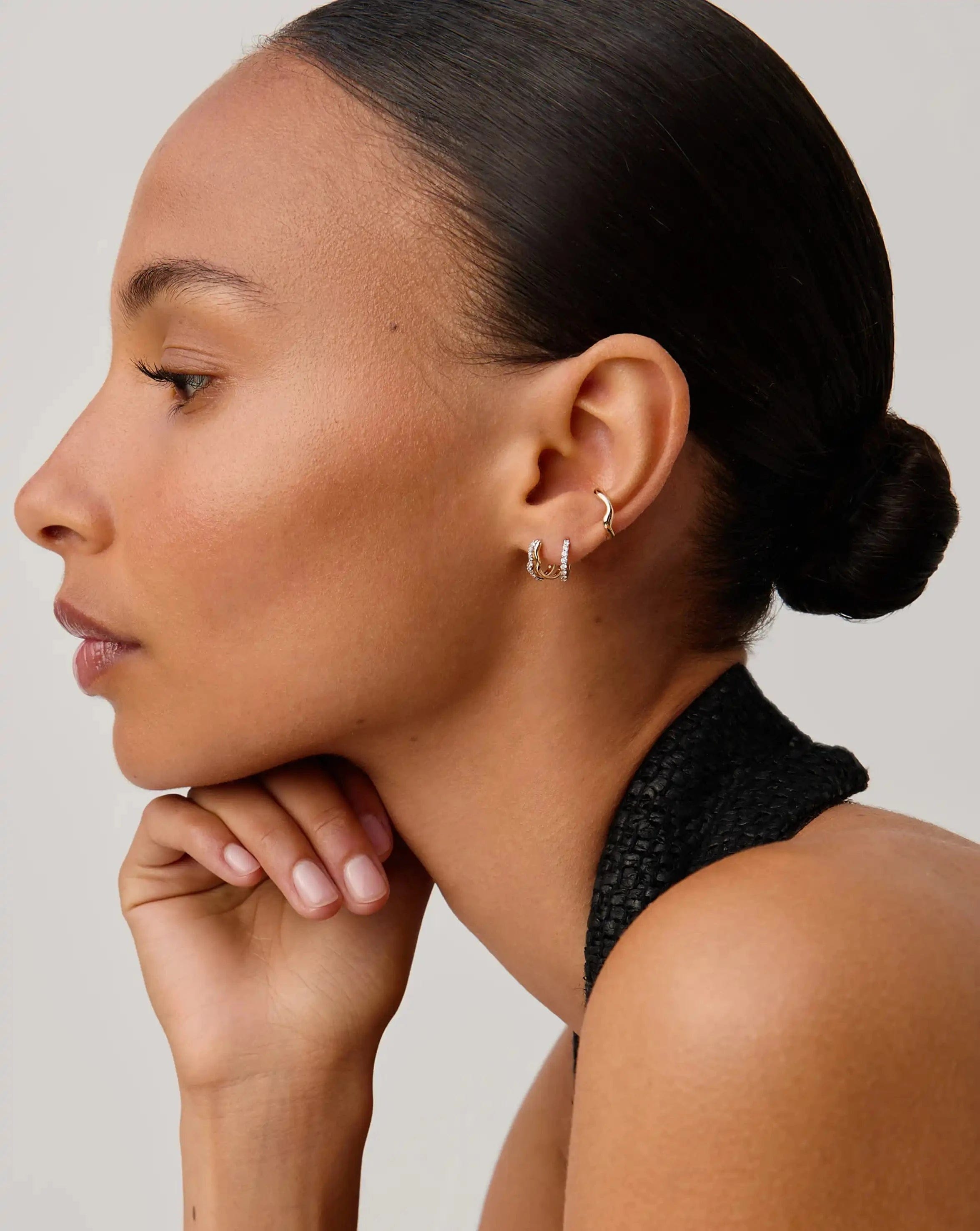 !SOLID Molten Snow Solid Gold Ear Cuff | 14ct Solid Gold