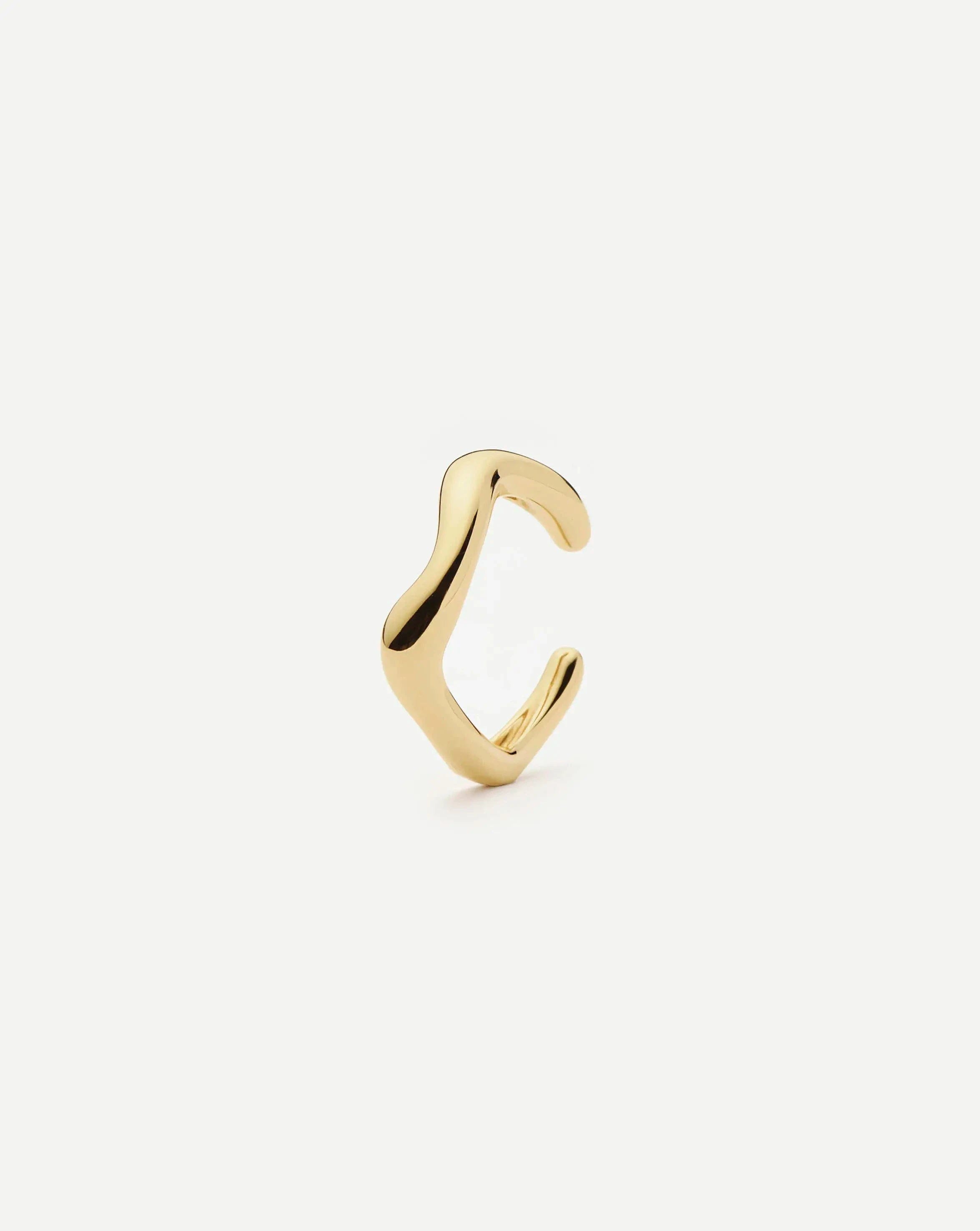 !SOLID Molten Snow Solid Gold Ear Cuff | 14ct Solid Gold