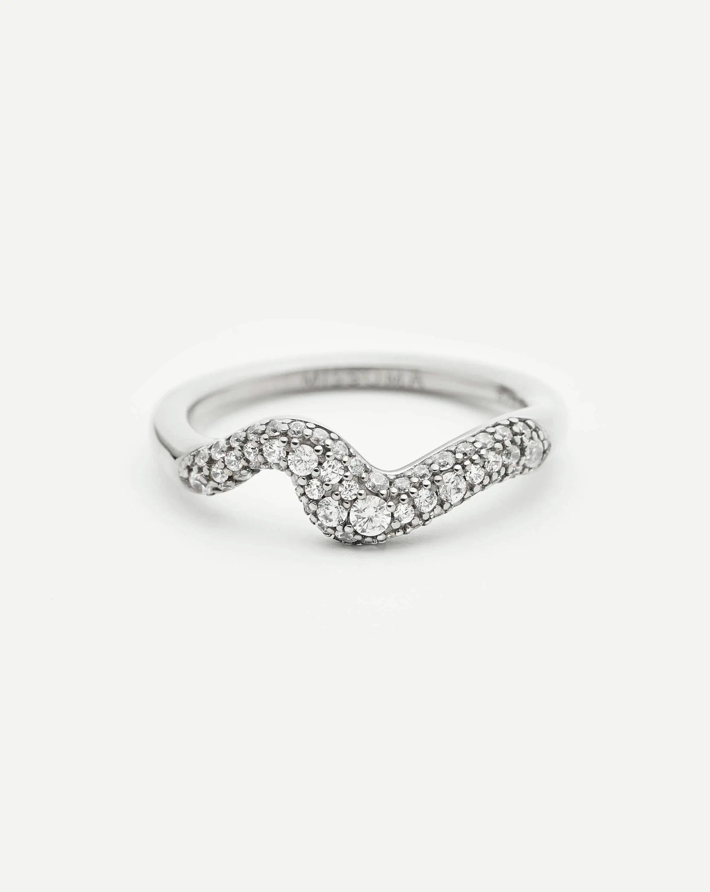 RING Molten Snow Stacking Ring | Sterling Silver/Cubic Zirconia