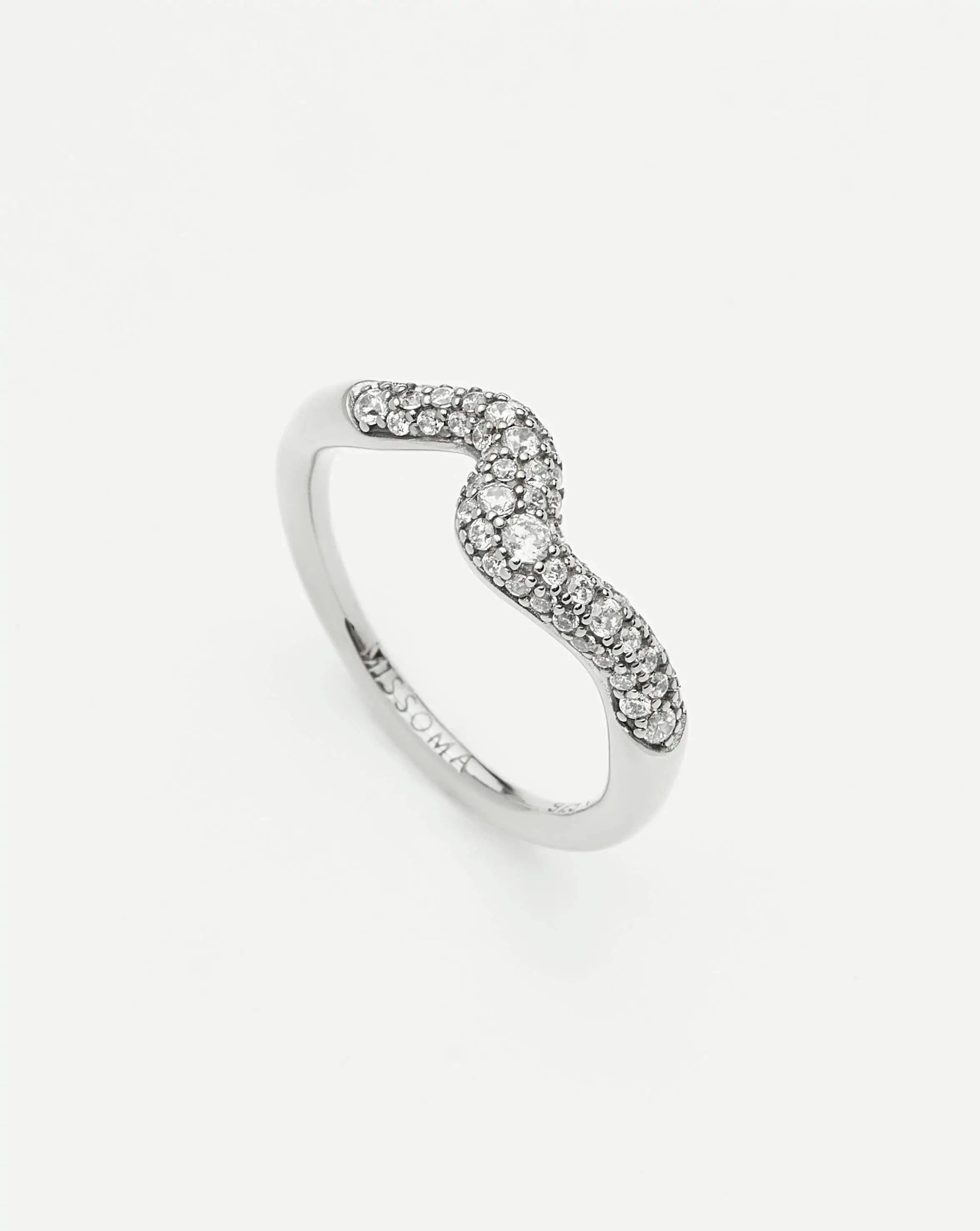 RING Molten Snow Stacking Ring | Sterling Silver/Cubic Zirconia