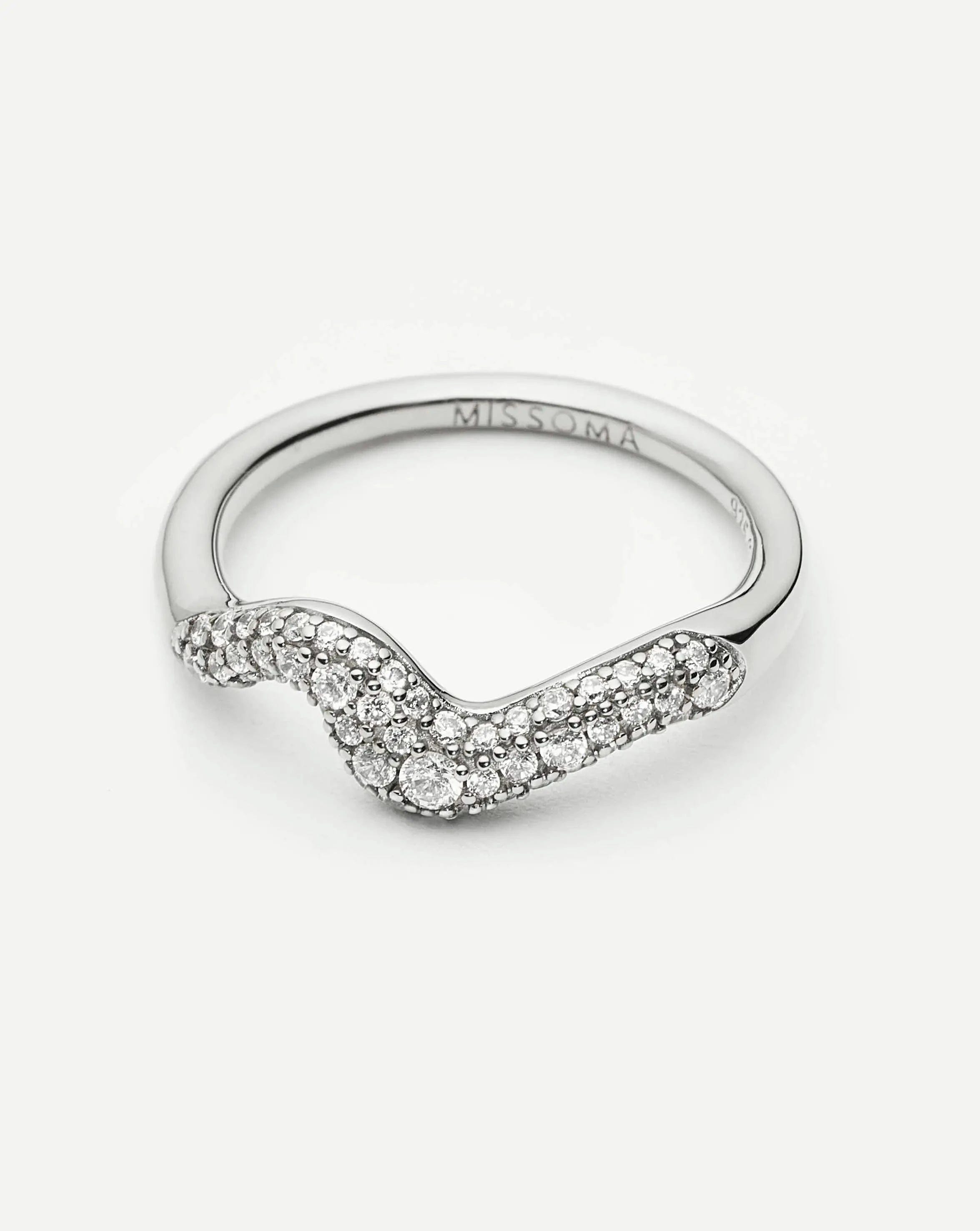 RING Molten Snow Stacking Ring | Sterling Silver/Cubic Zirconia