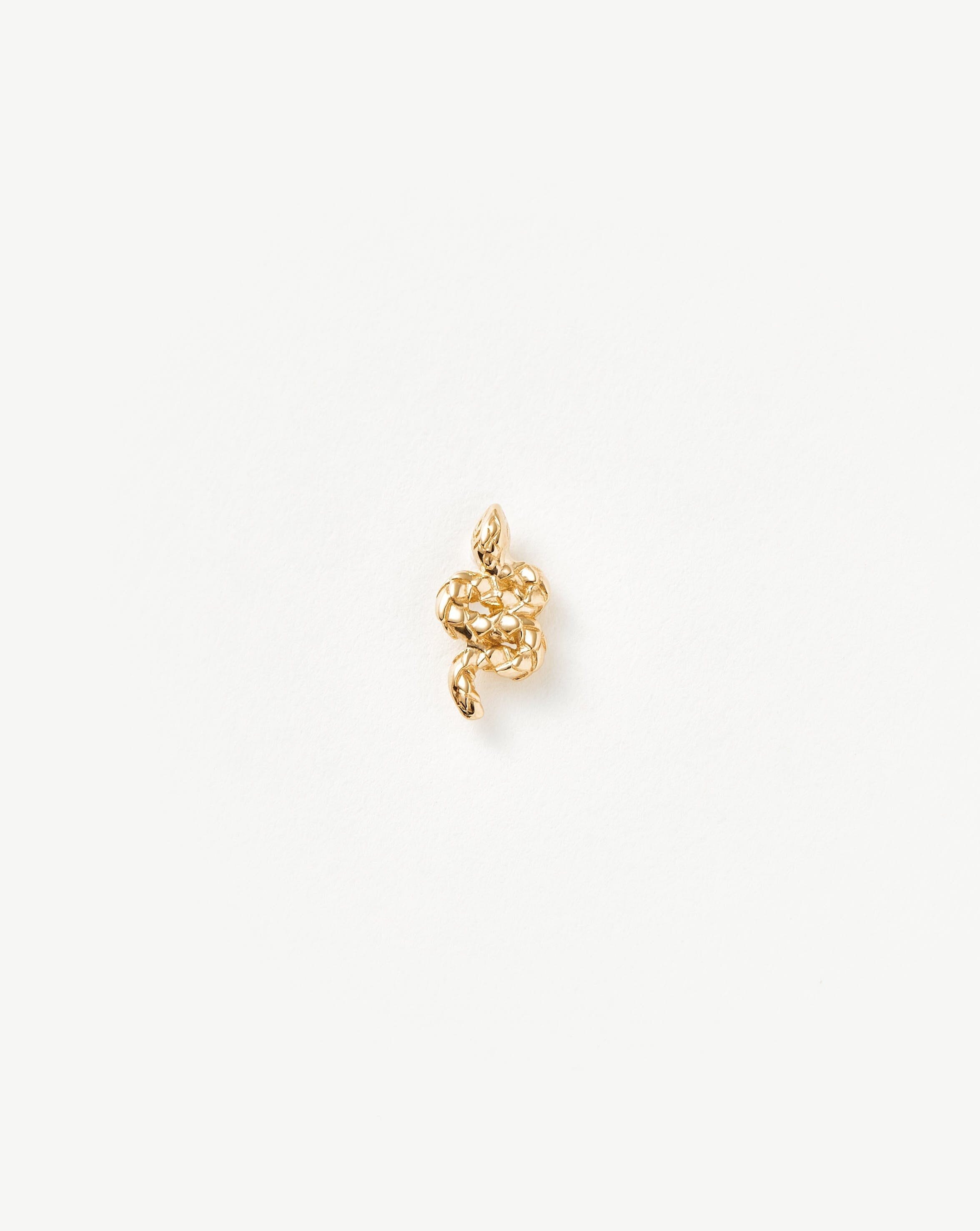 Solid Gold Snake Single Stud Earring
