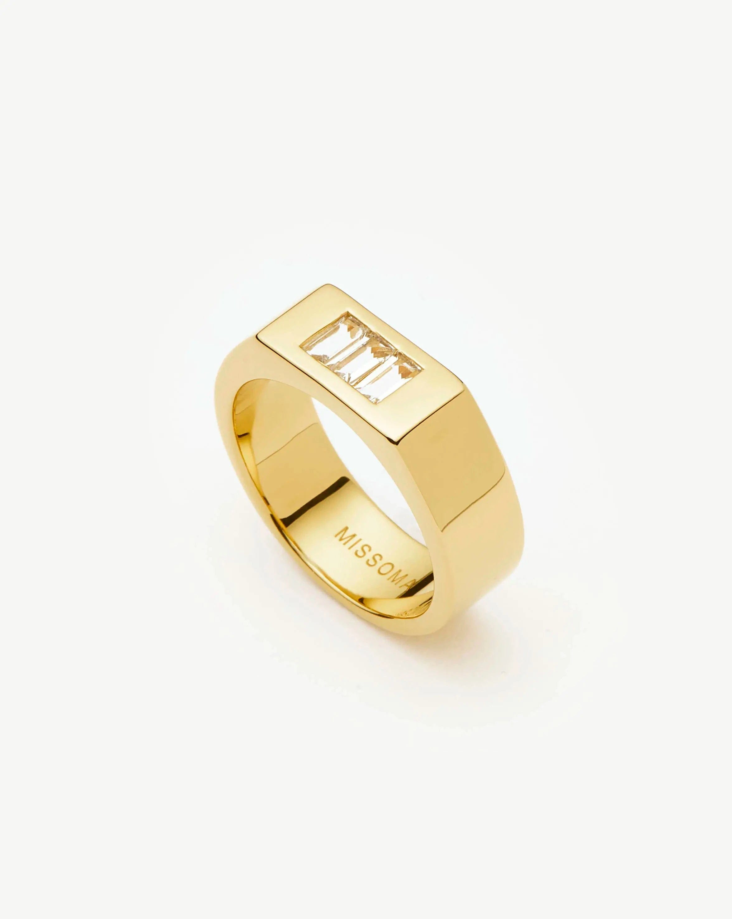 TRIPLE Lucy Williams Triple Stone Chunky Ring | 18ct Gold Plated