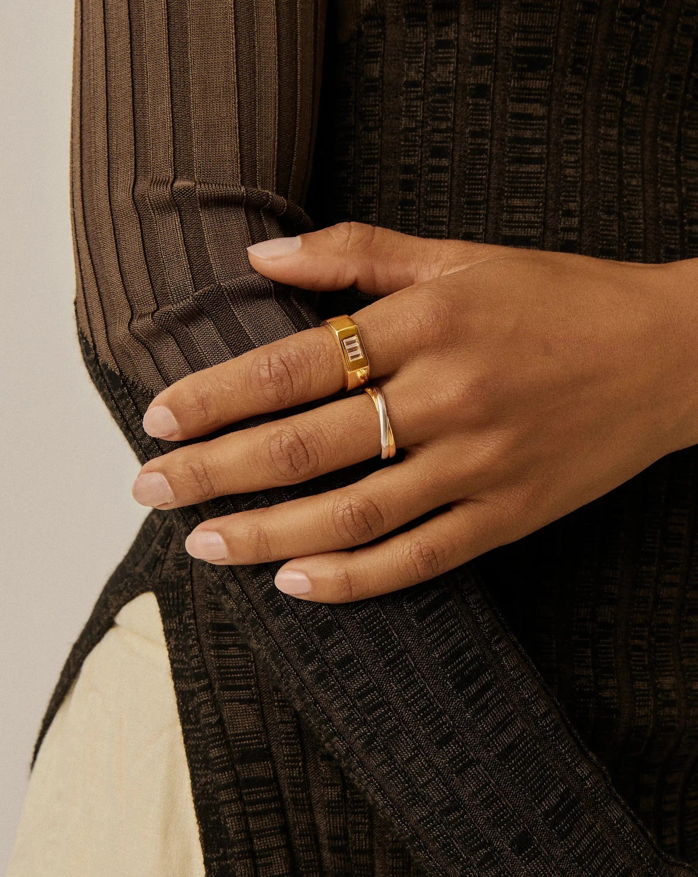 TRIPLE Lucy Williams Triple Stone Chunky Ring | 18ct Gold Plated