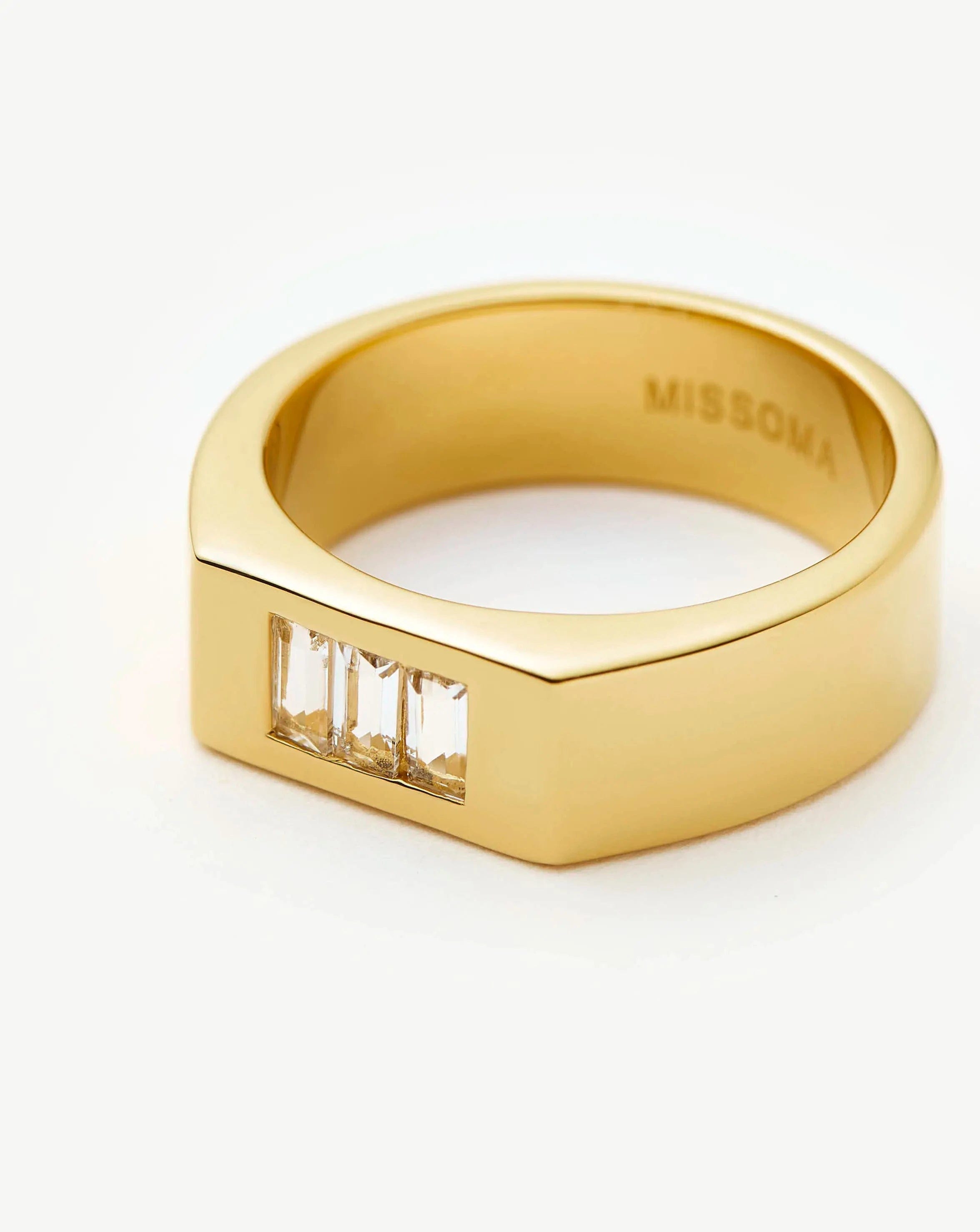 TRIPLE Lucy Williams Triple Stone Chunky Ring | 18ct Gold Plated