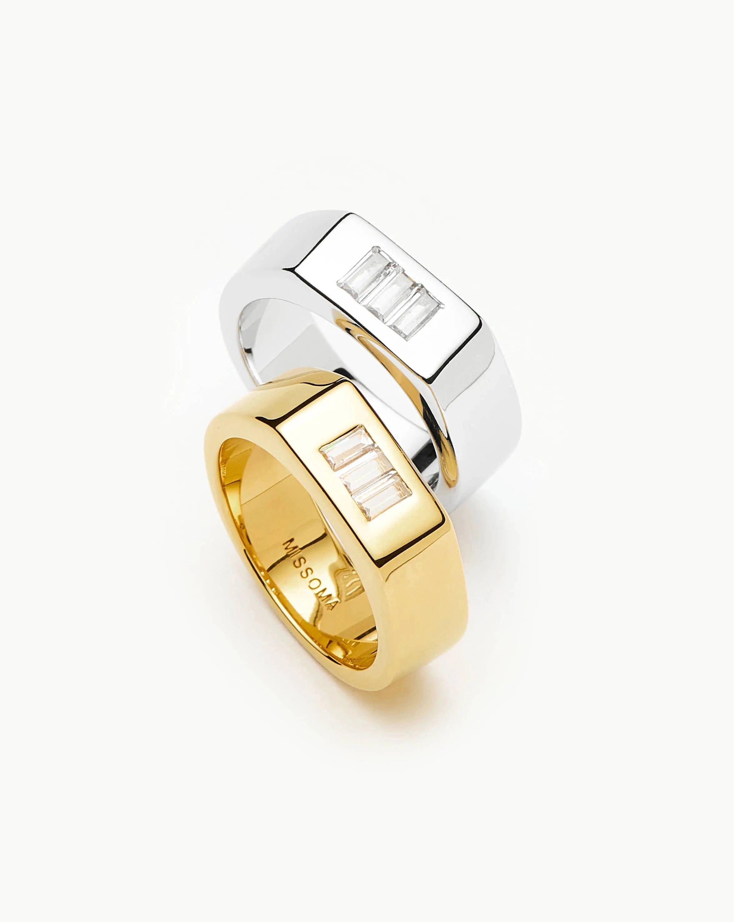 TRIPLE Lucy Williams Triple Stone Chunky Ring | 18ct Gold Plated