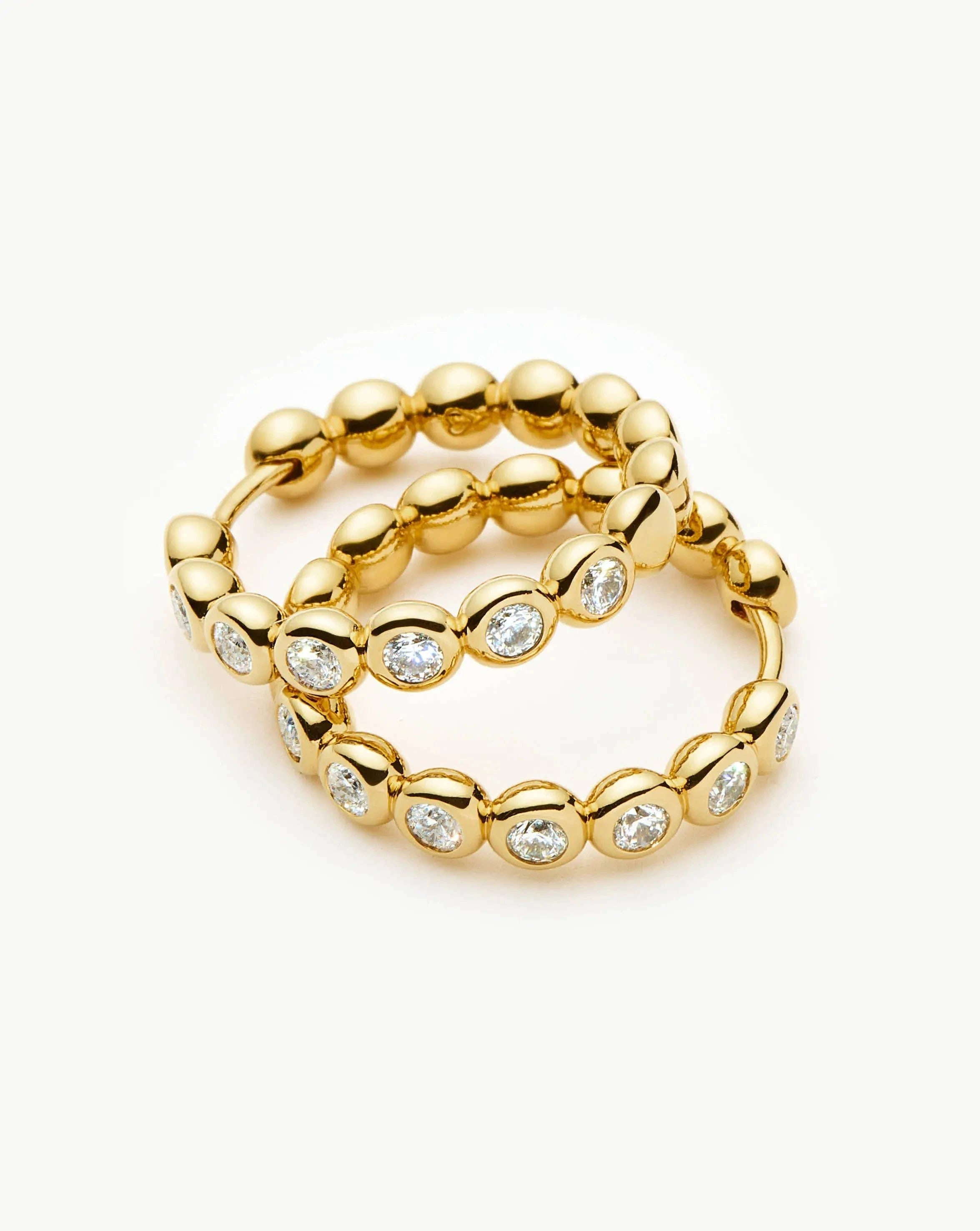 Classic Tennis Classic Hoop Earrings | 18ct Gold Plated/Cubic Zirconia