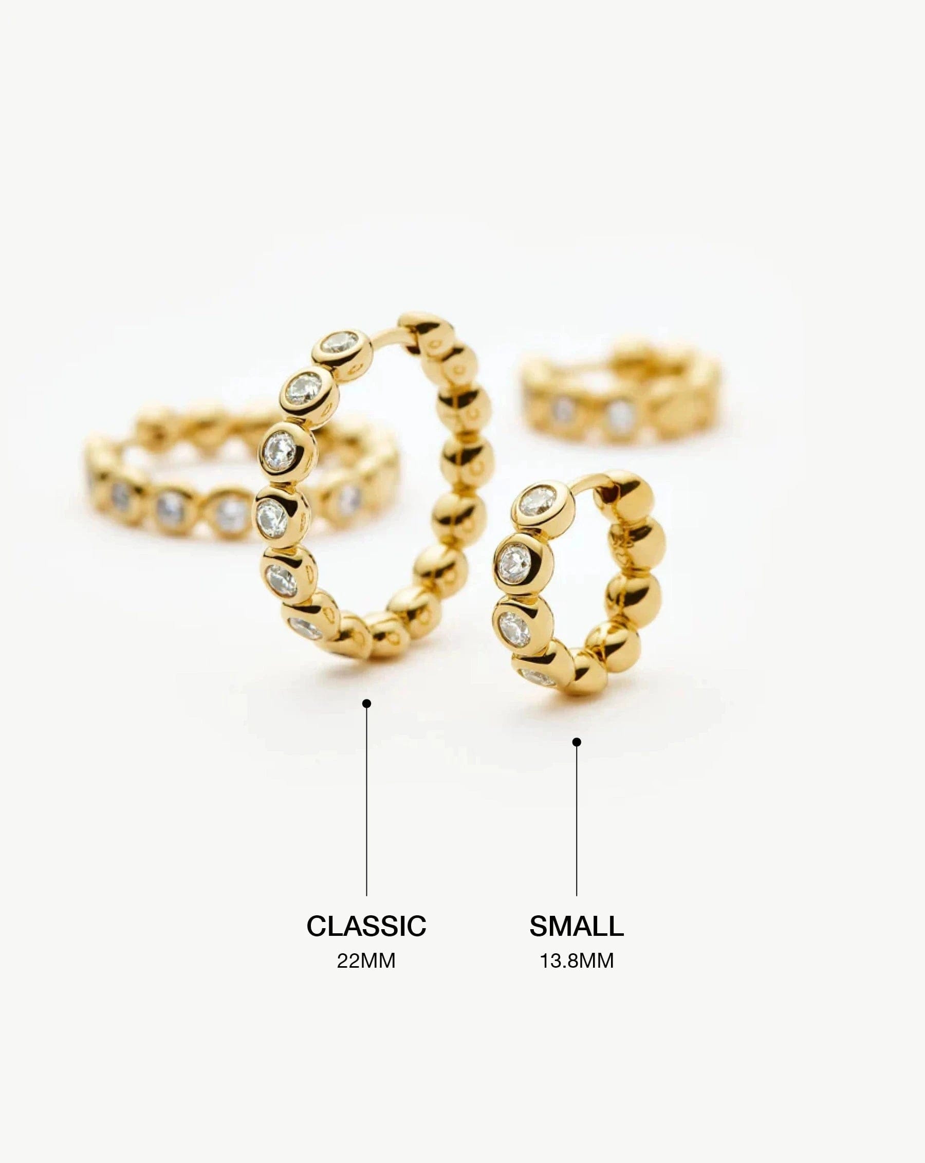 Classic Tennis Classic Hoop Earrings | 18ct Gold Plated/Cubic Zirconia
