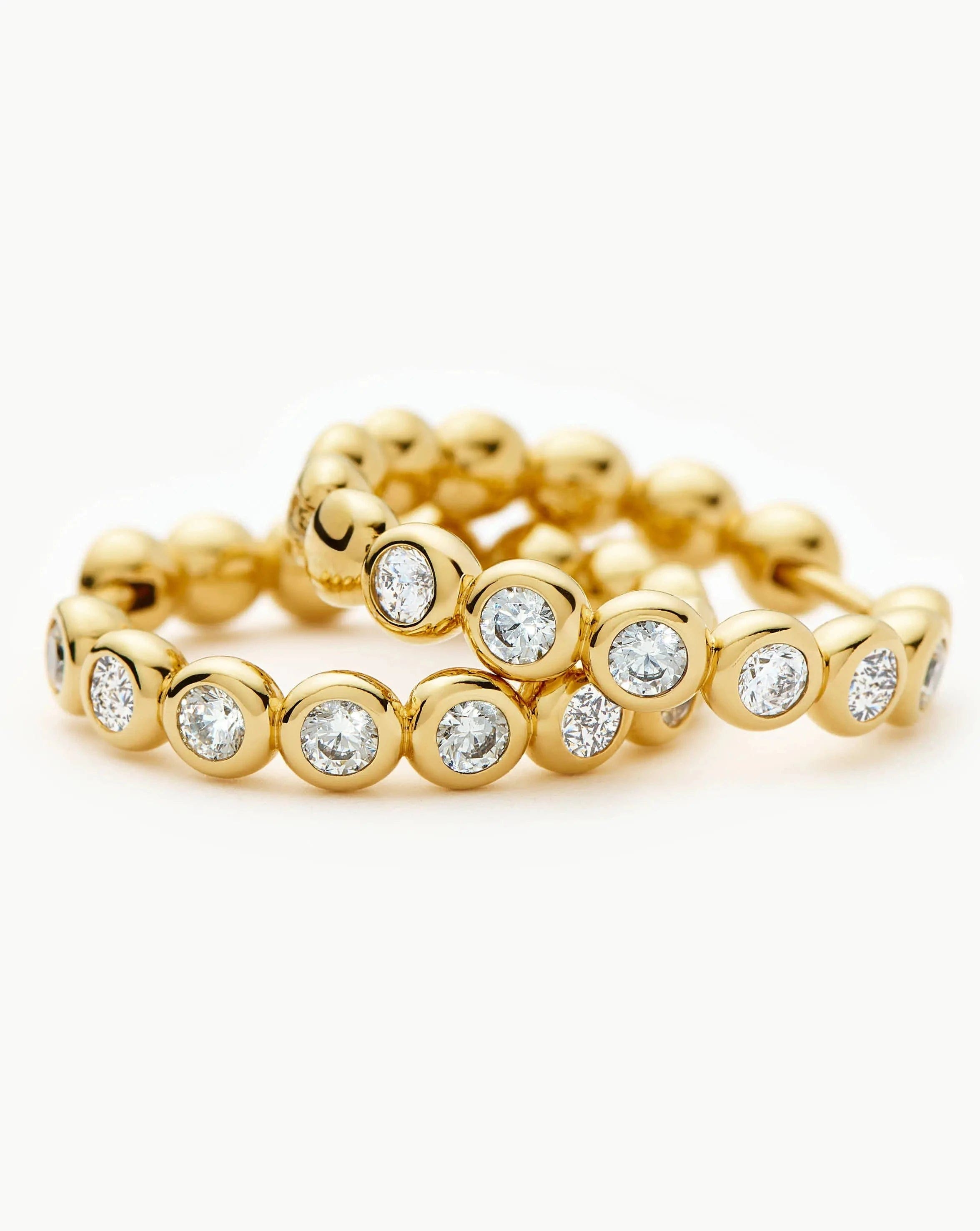 Classic Tennis Classic Hoop Earrings | 18ct Gold Plated/Cubic Zirconia