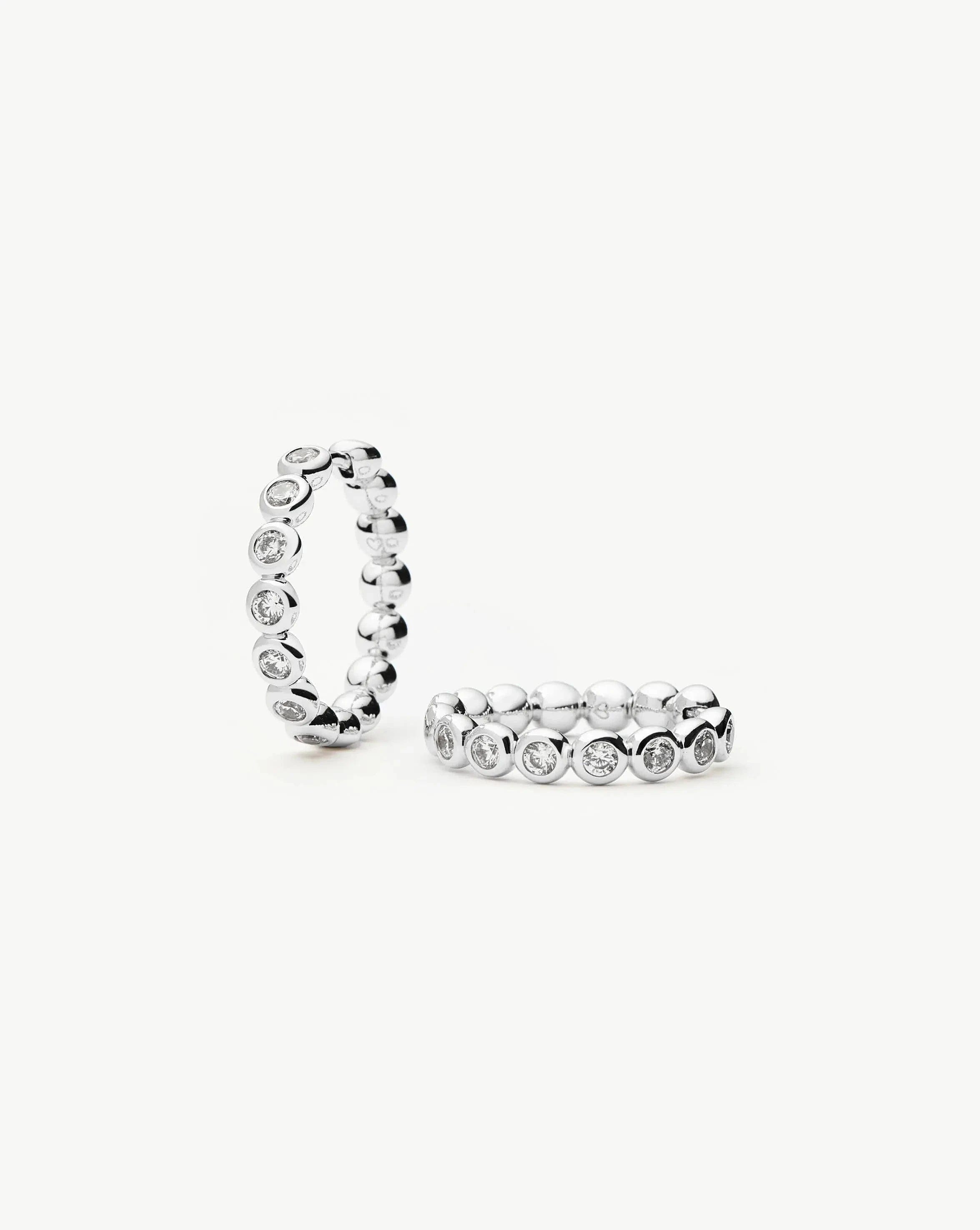Classic Tennis Classic Hoop Earrings | Silver Plated/Cubic Zirconia