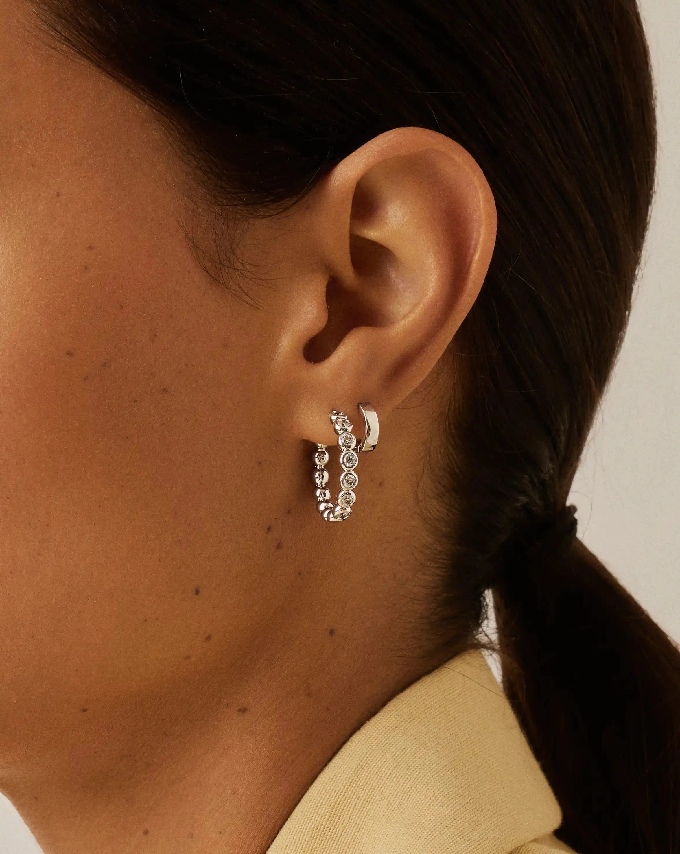 Classic Tennis Classic Hoop Earrings | Silver Plated/Cubic Zirconia
