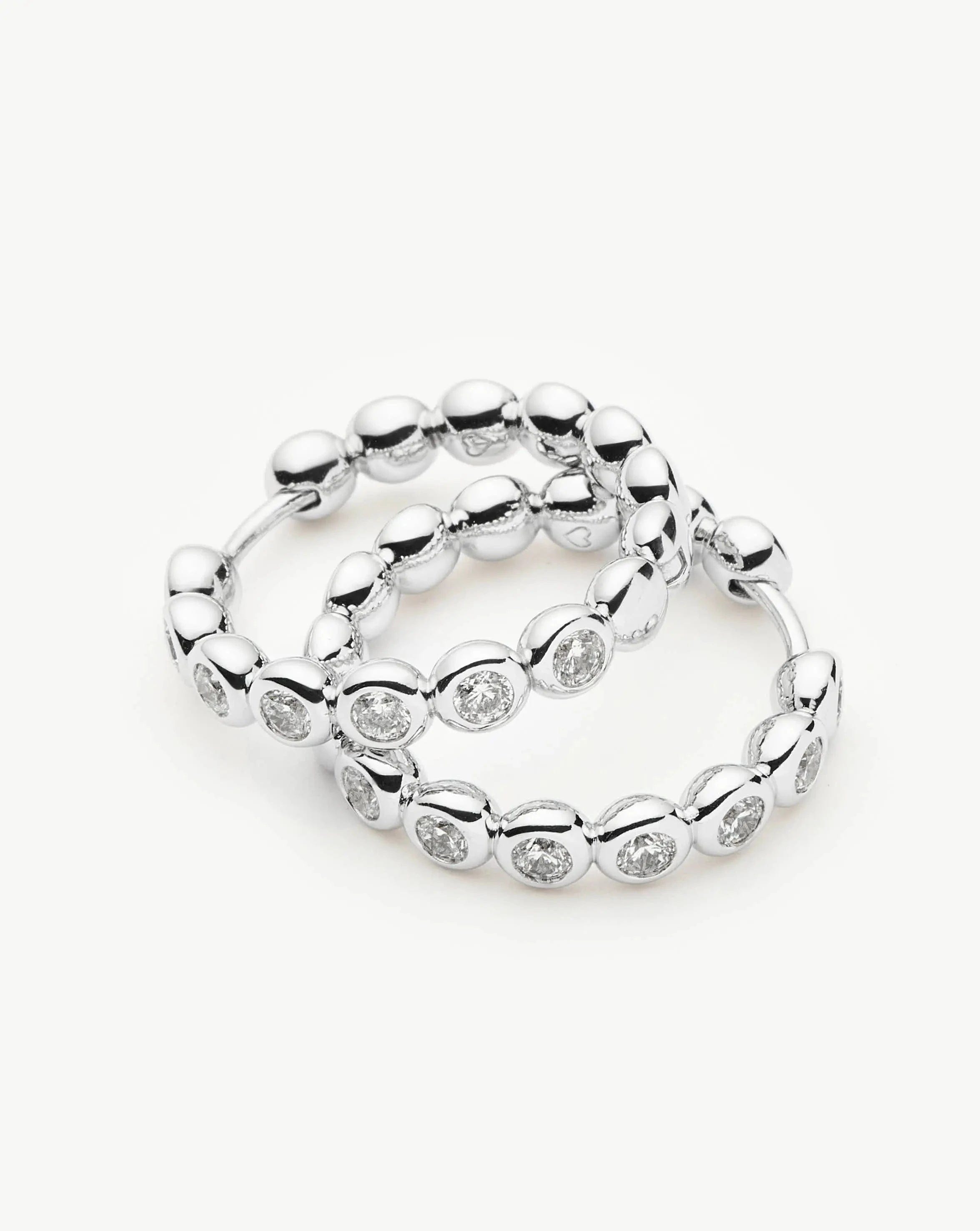 Classic Tennis Classic Hoop Earrings | Silver Plated/Cubic Zirconia