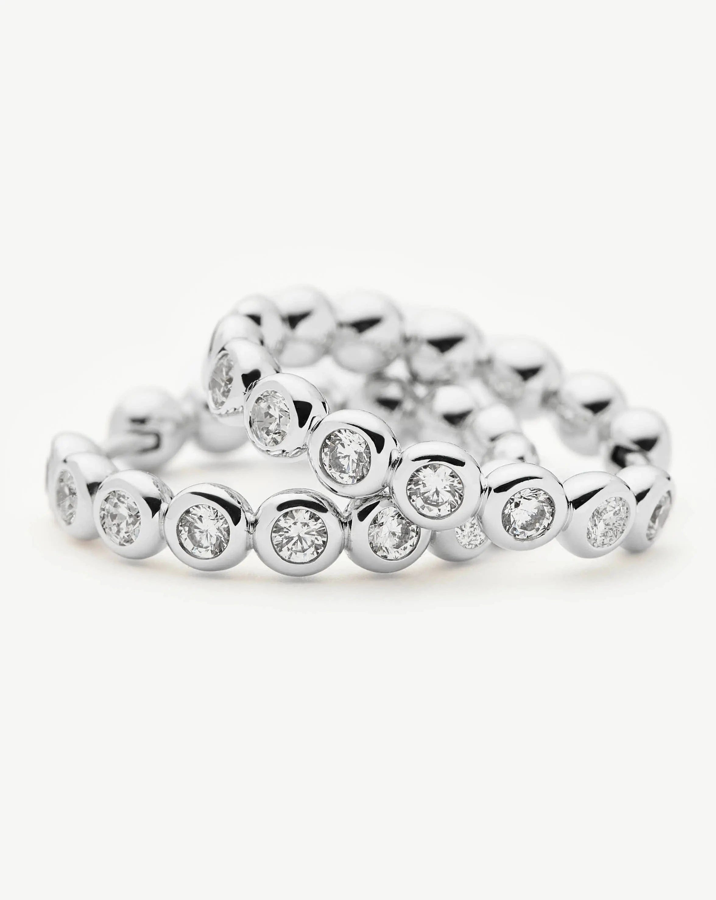 Classic Tennis Classic Hoop Earrings | Silver Plated/Cubic Zirconia